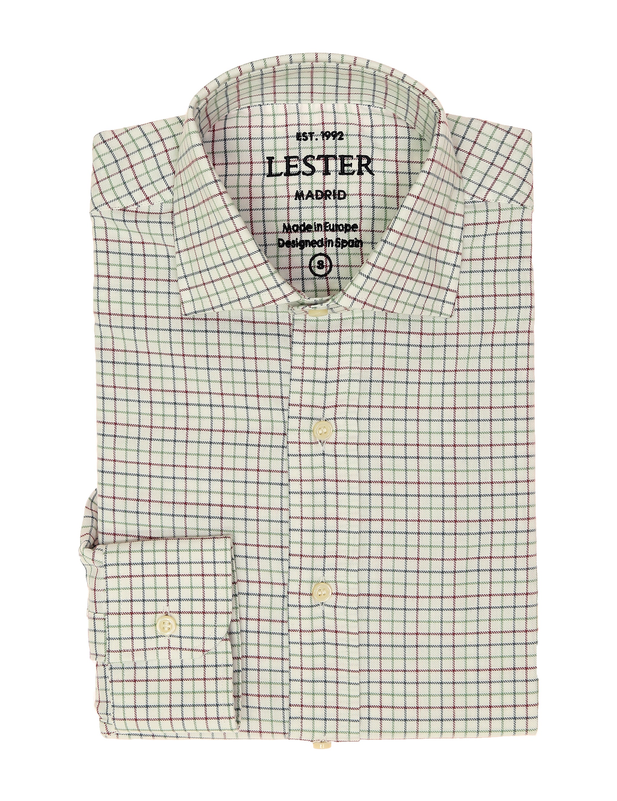 Camisa sport viela cuadro pequeño Burdeos/azul