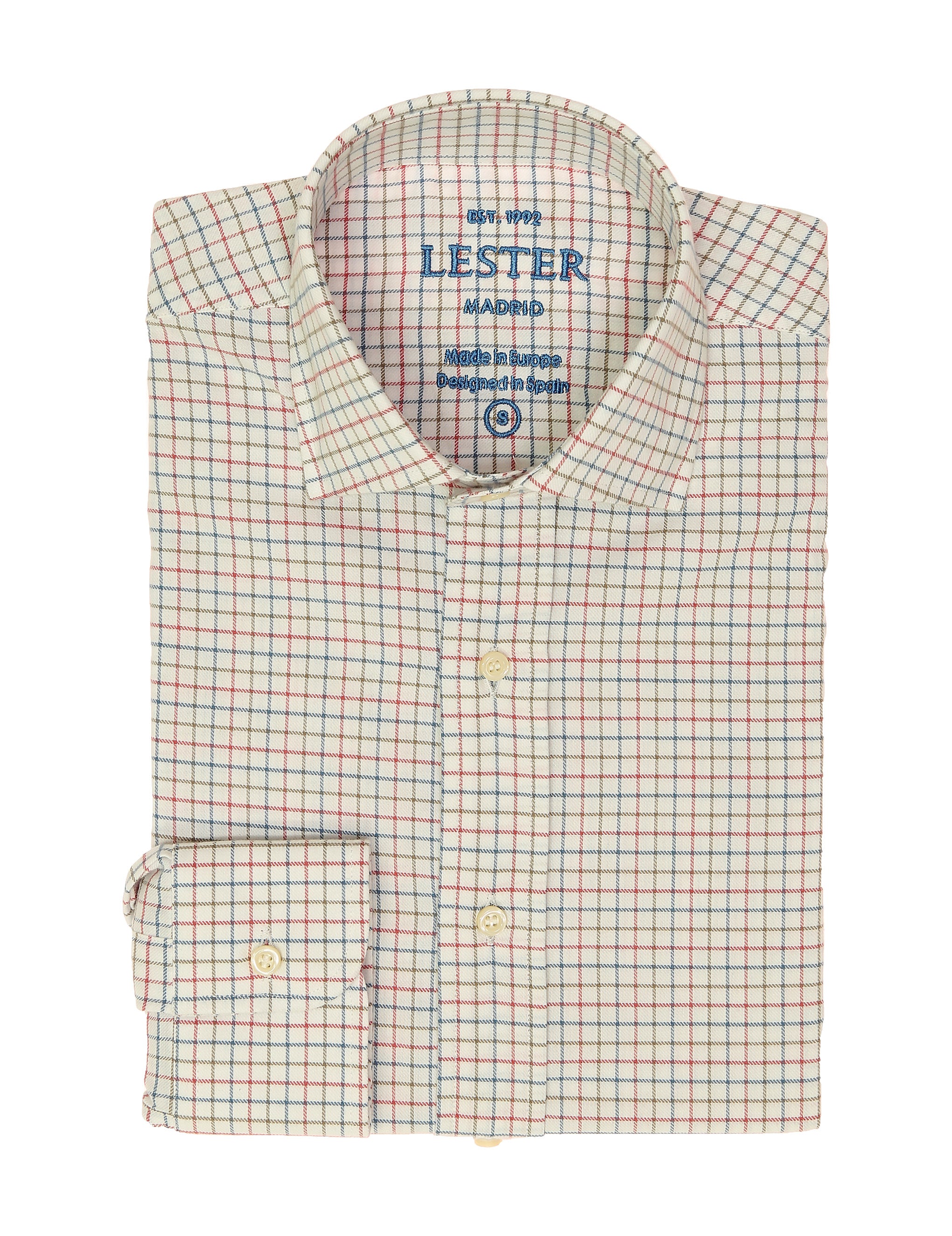 Camisa sport viela cuadro pequeño Rosa/azul