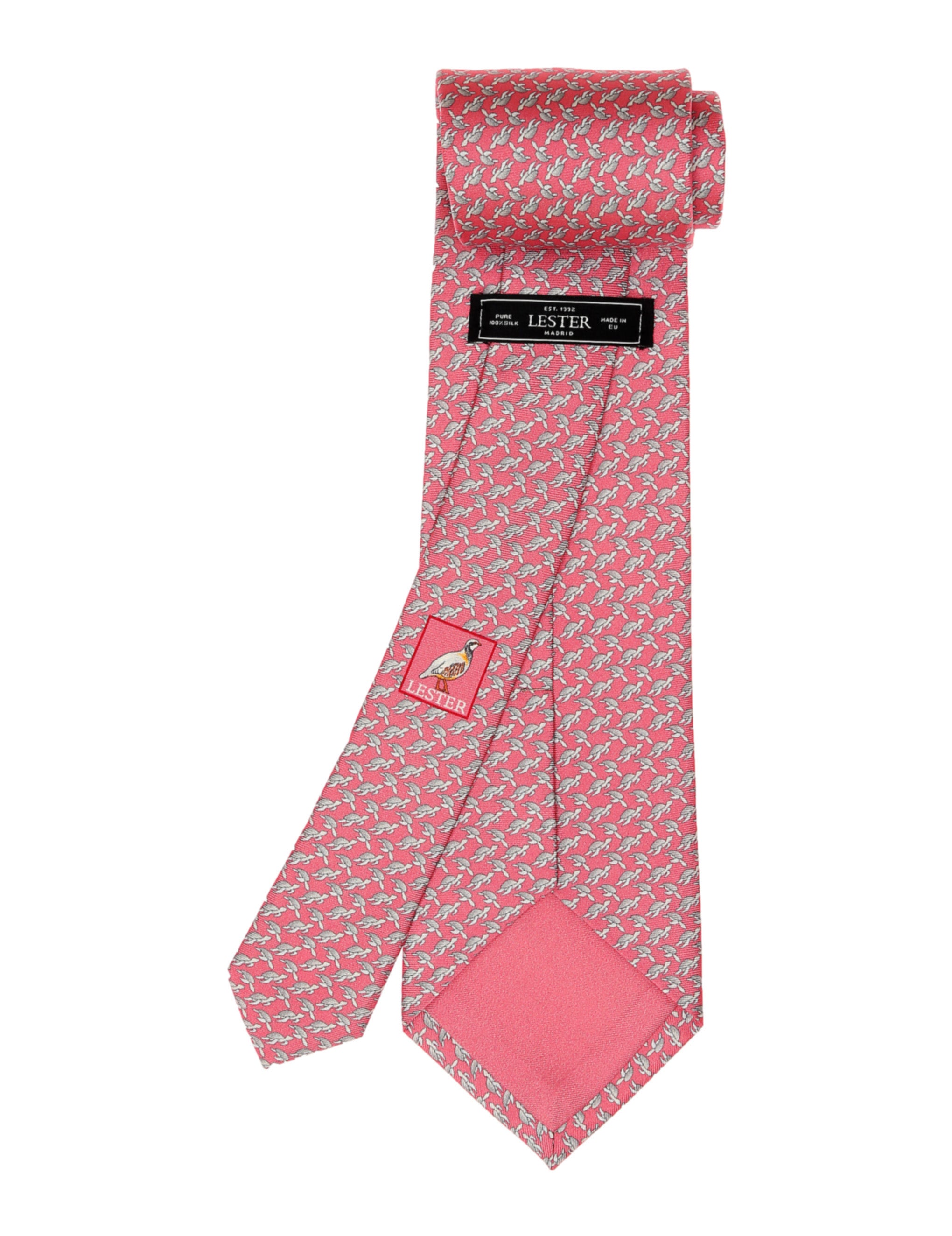 Corbata tortugas Rosa/gris