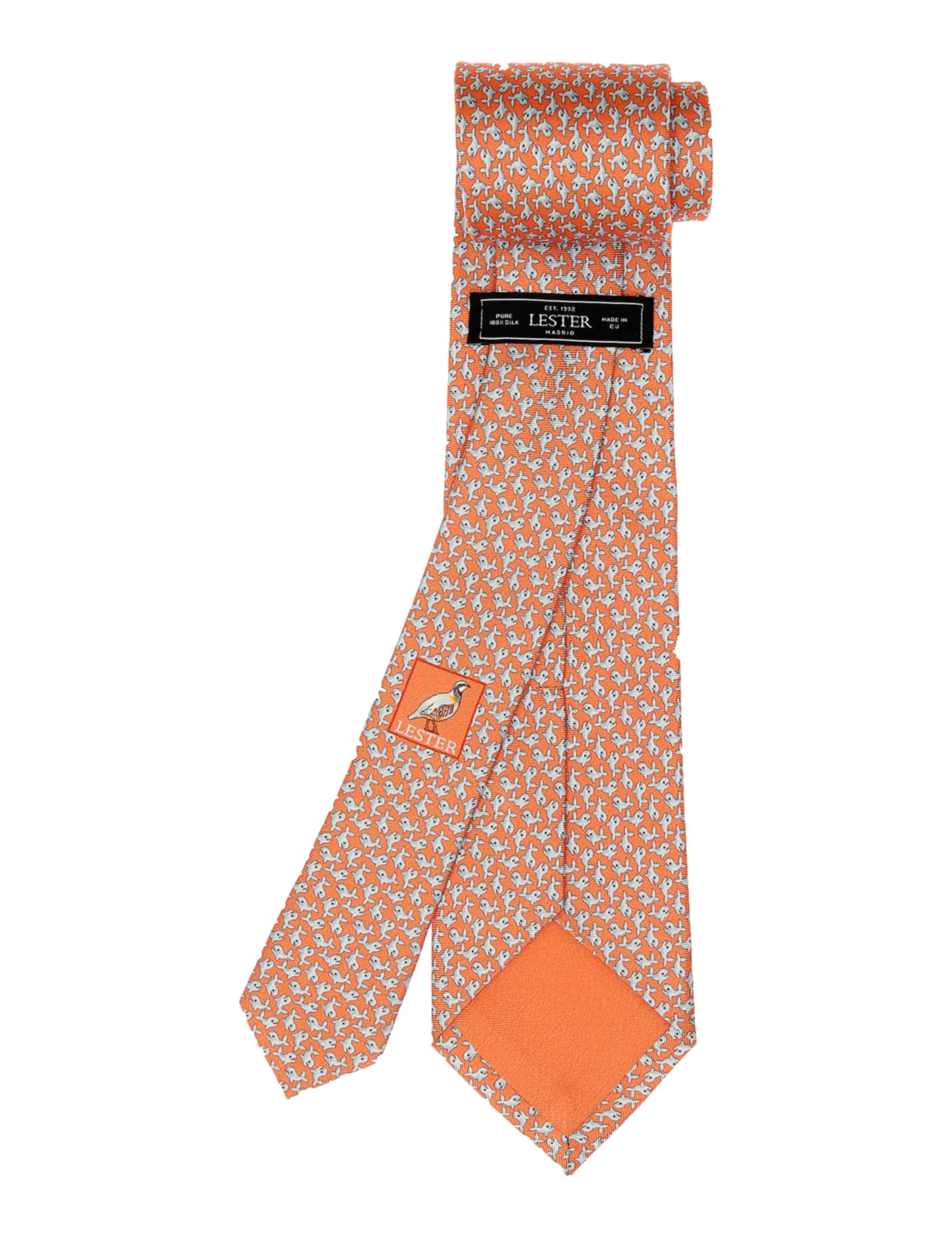 Corbata ballenas Naranja/azul