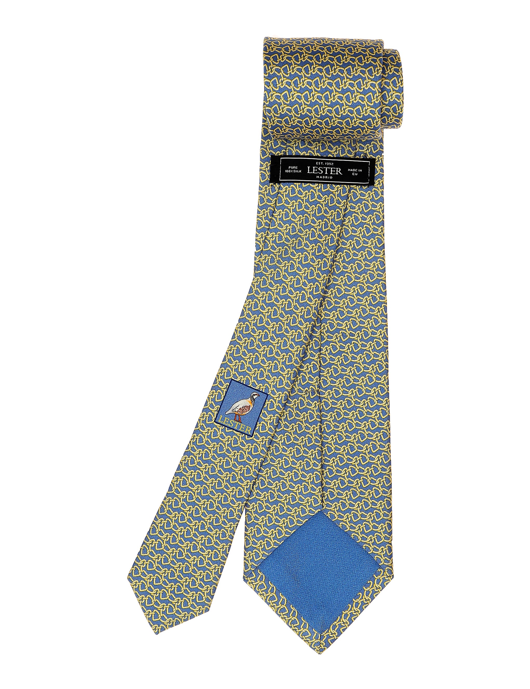 Corbata cadena horizontal Azul/amarilla