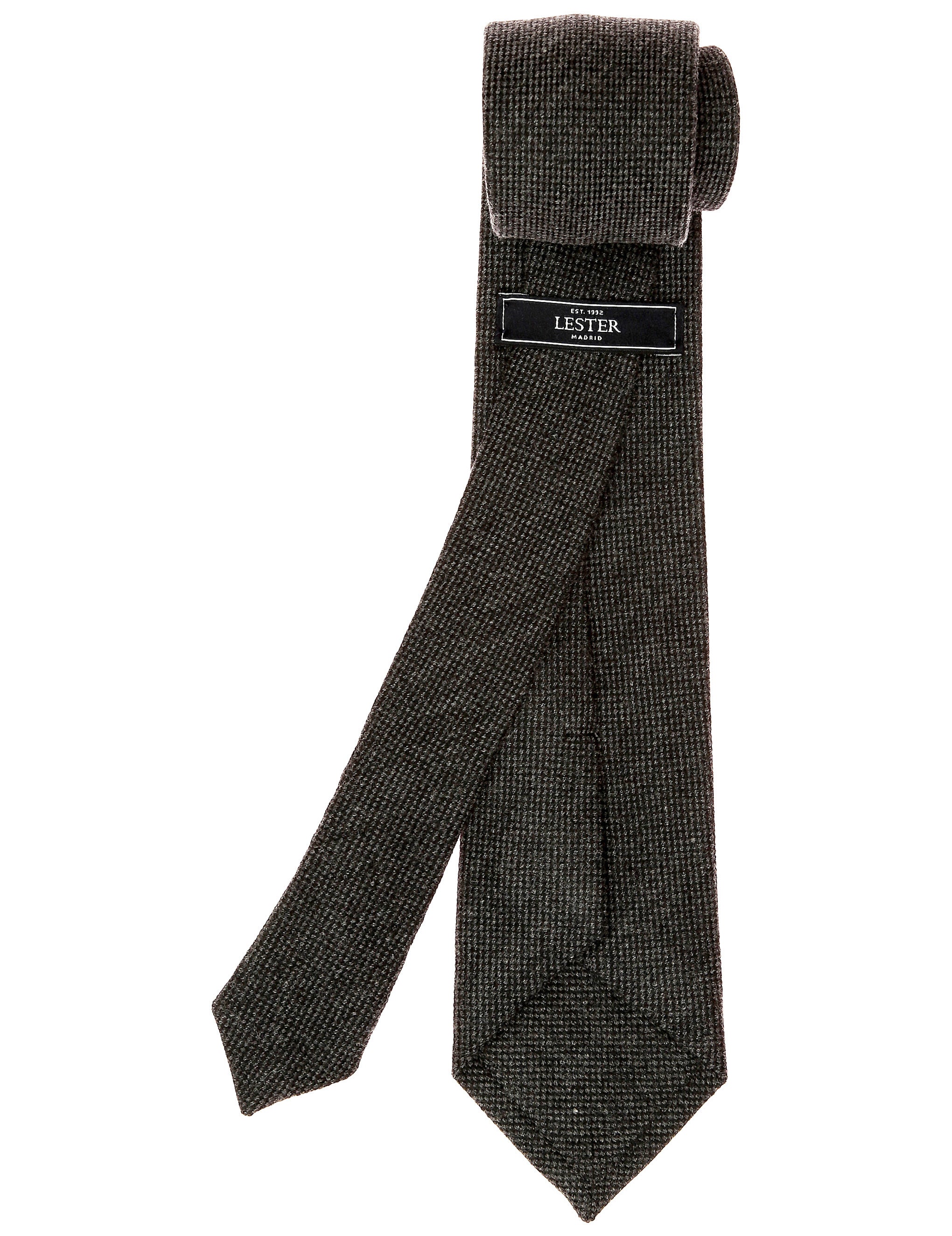 Corbata lana ojo de perdiz Gris oscuro