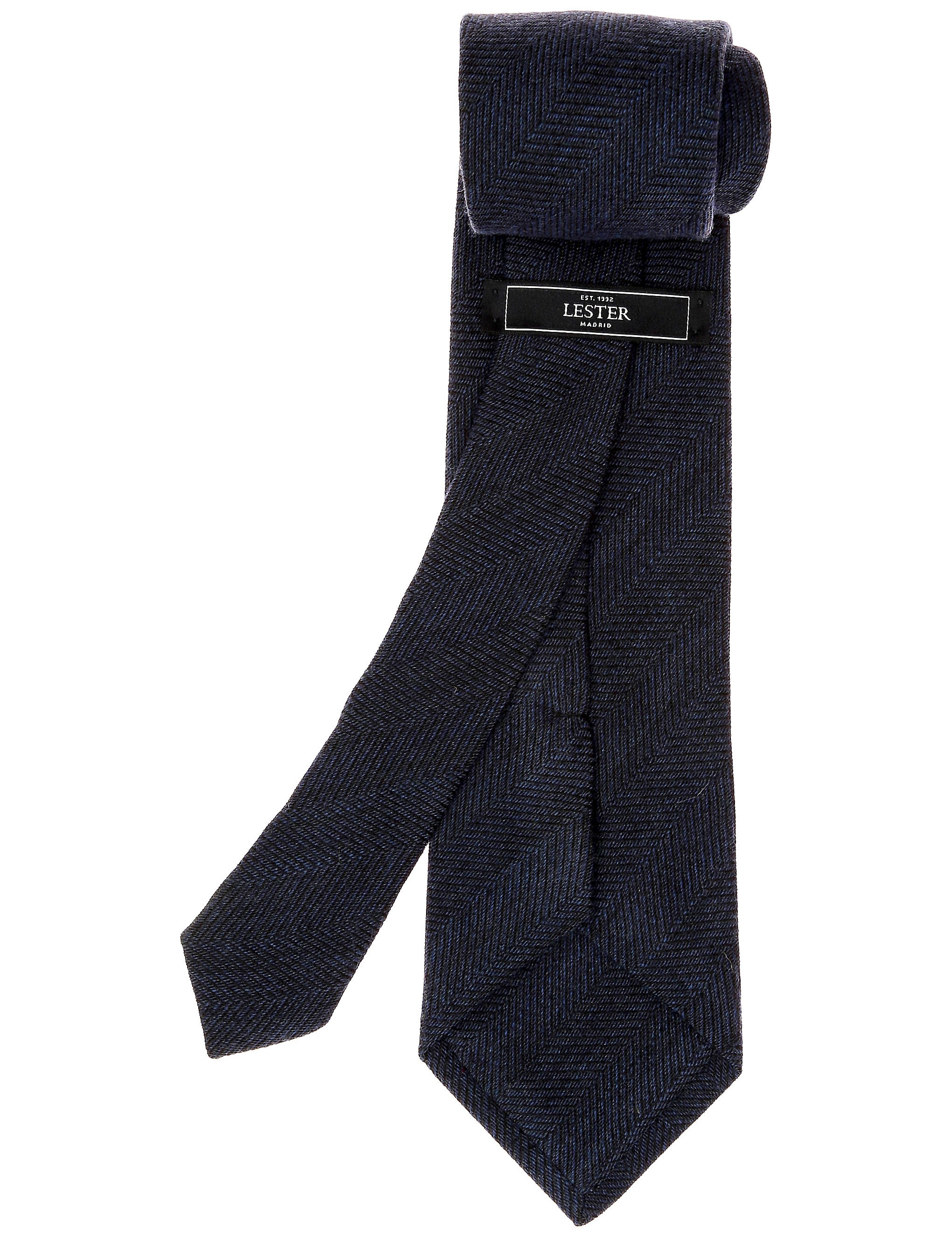 Corbata lana chevronne Azul oscuro