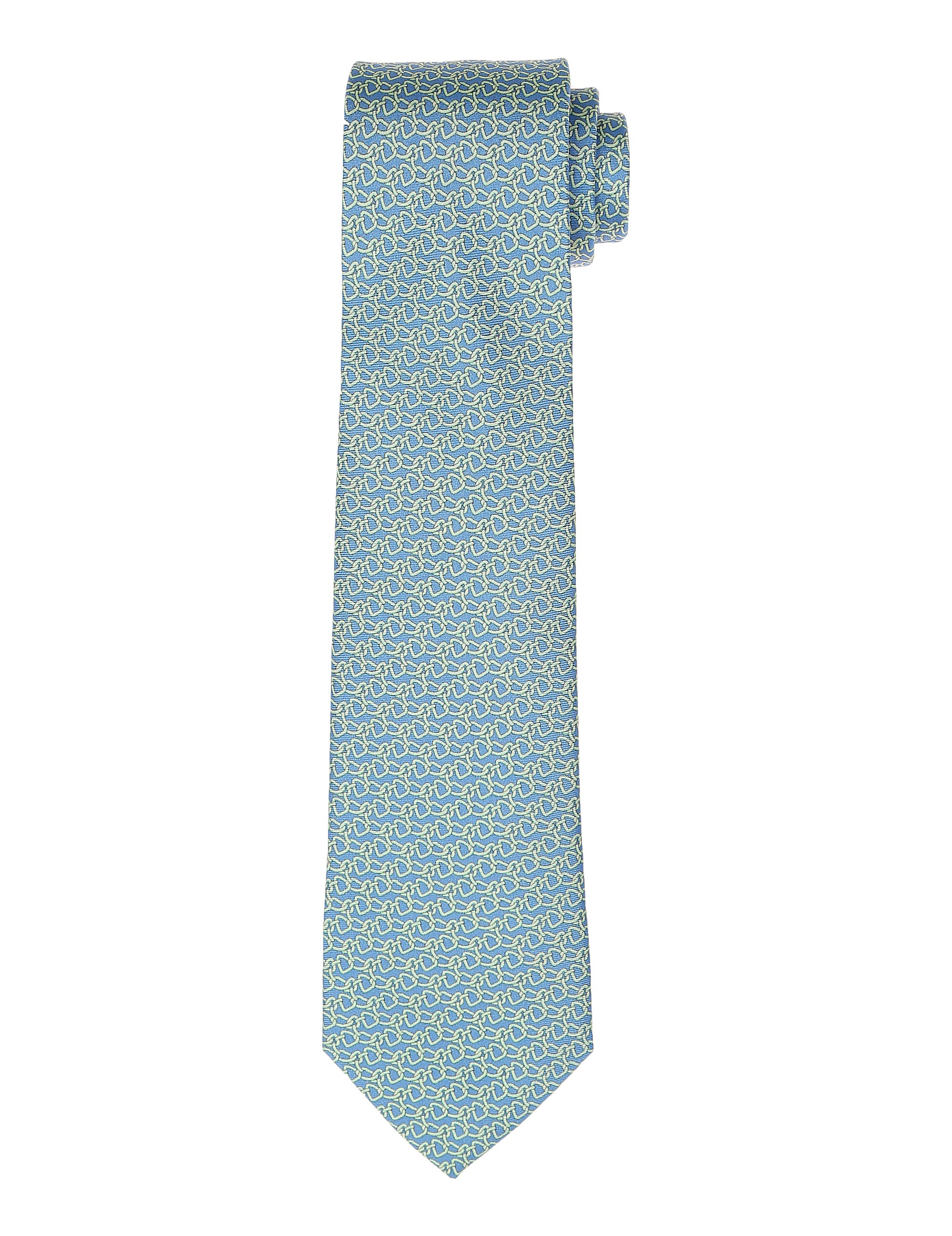 Corbata cadena horizontal Azul/verde