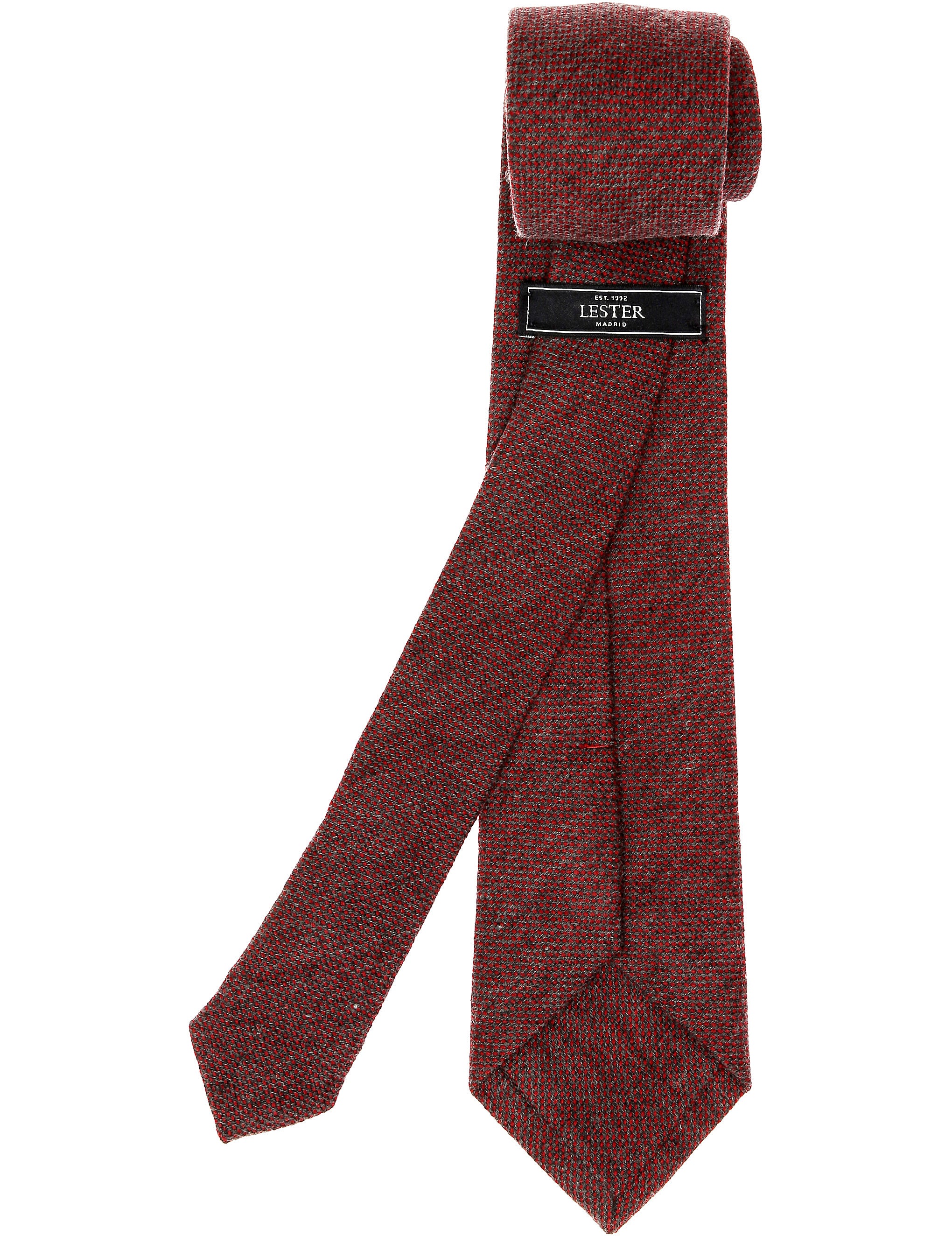 Corbata lana ojo de perdiz Burdeos
