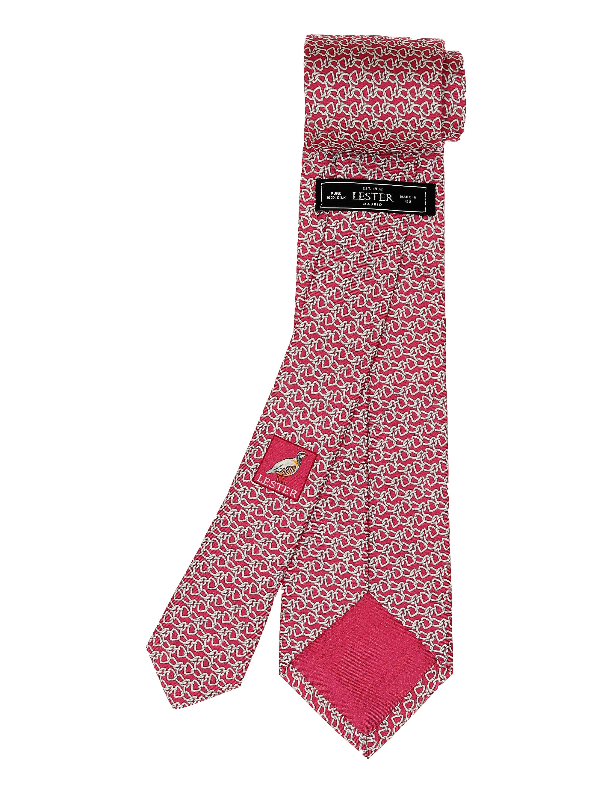 Corbata cadena horizontal Rosa/gris
