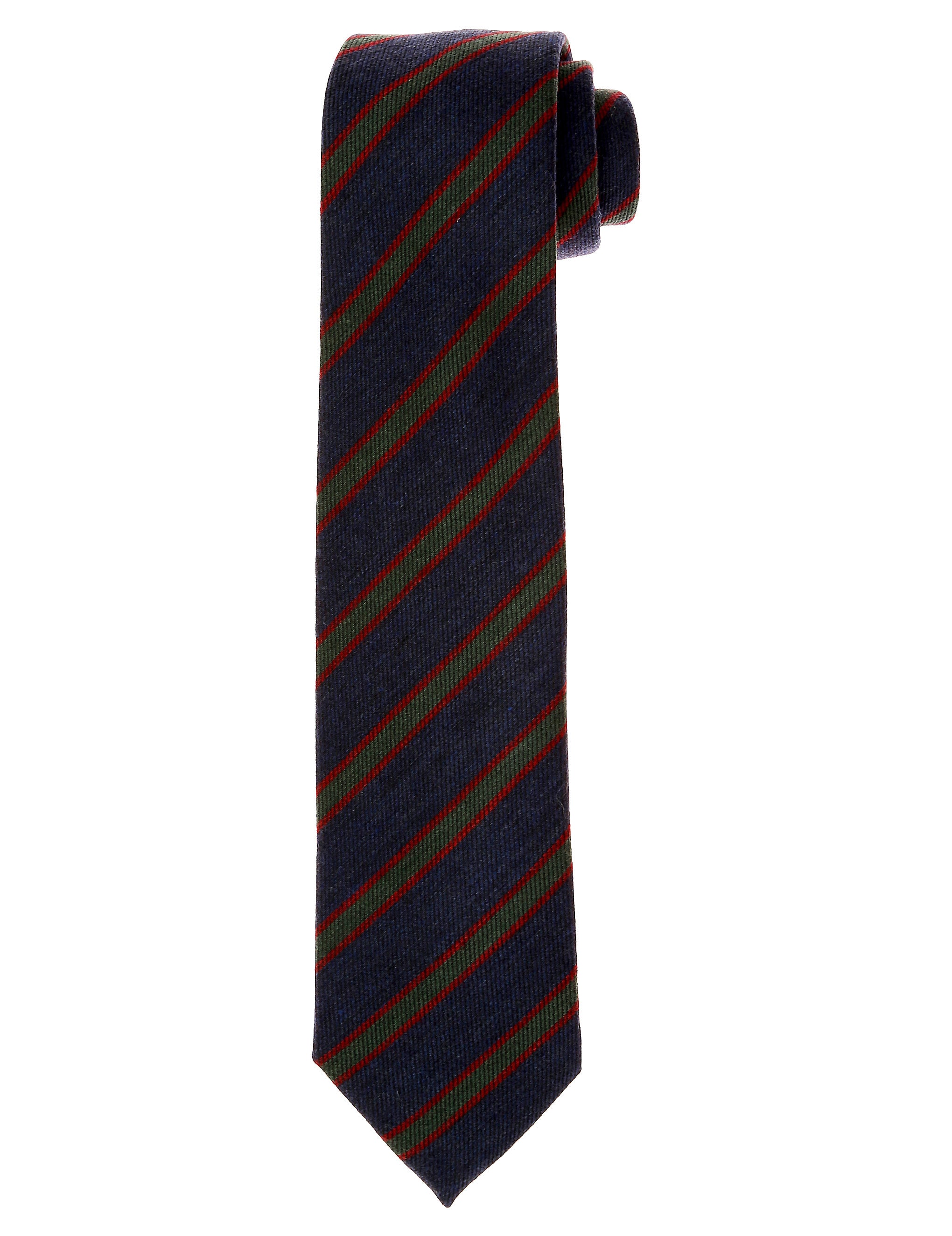 Corbata lana riga Azul/verde