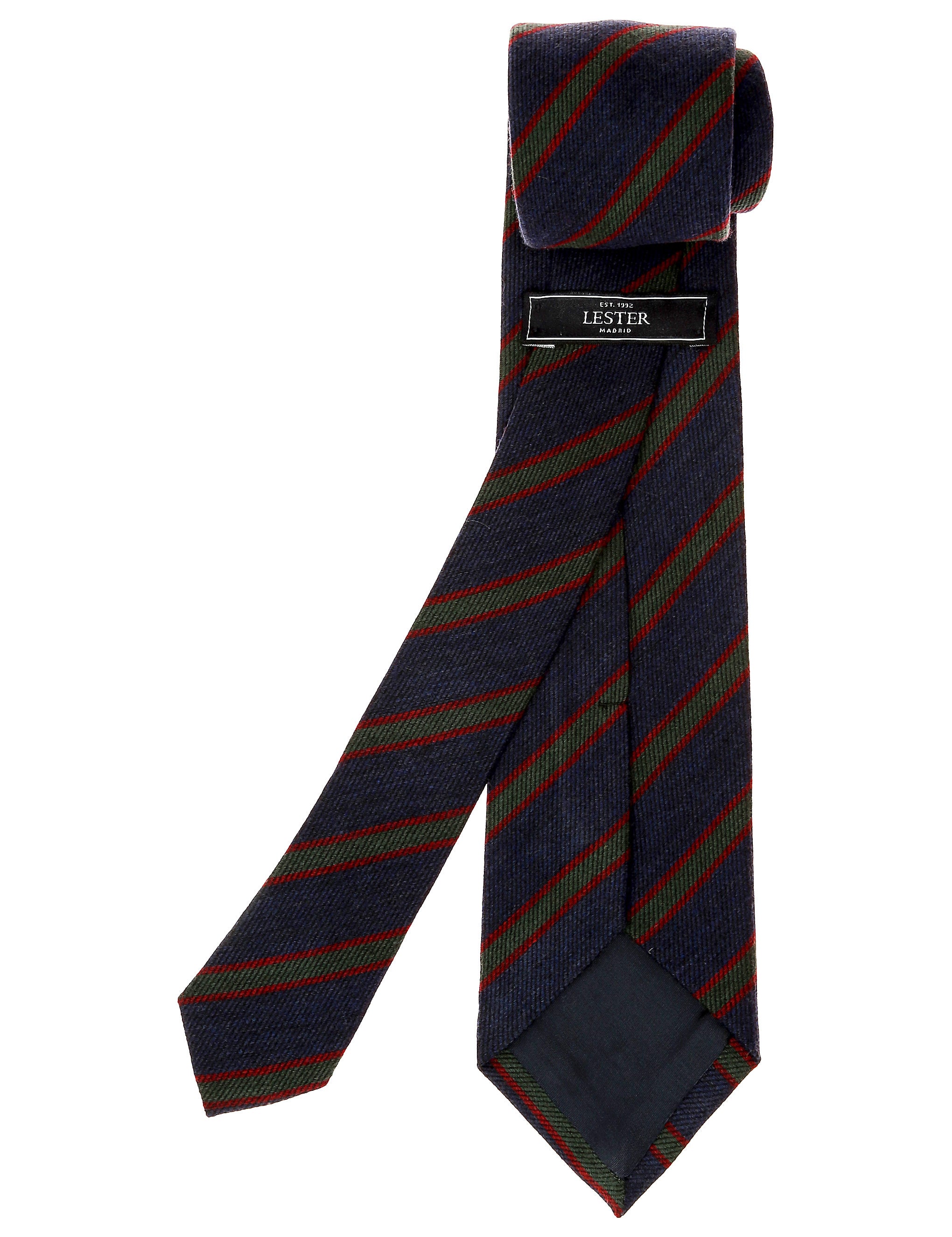 Corbata lana riga Azul/verde