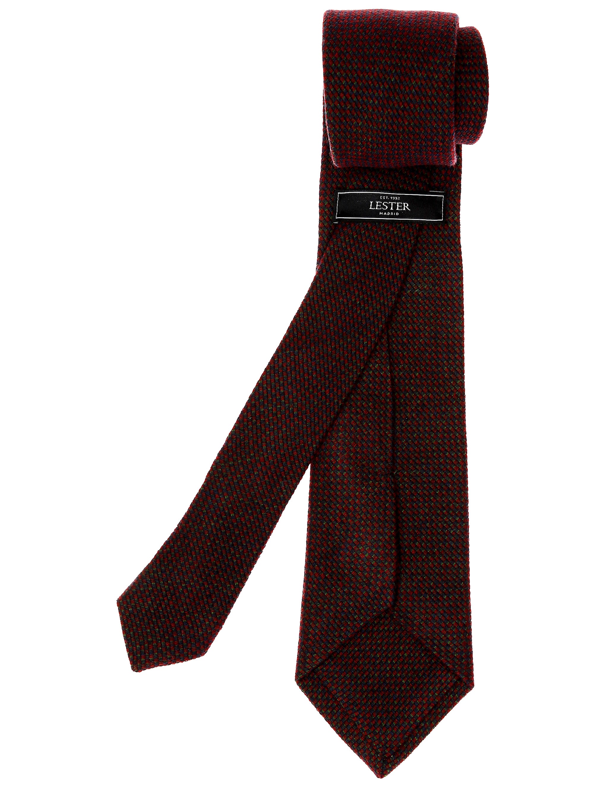 Corbata lana falso liso Burdeos