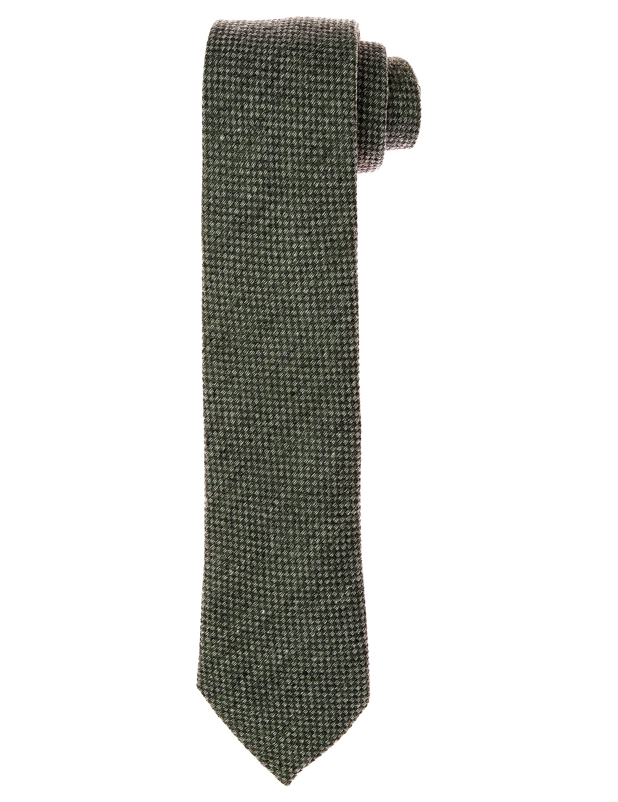 Corbata lana falso liso Verde