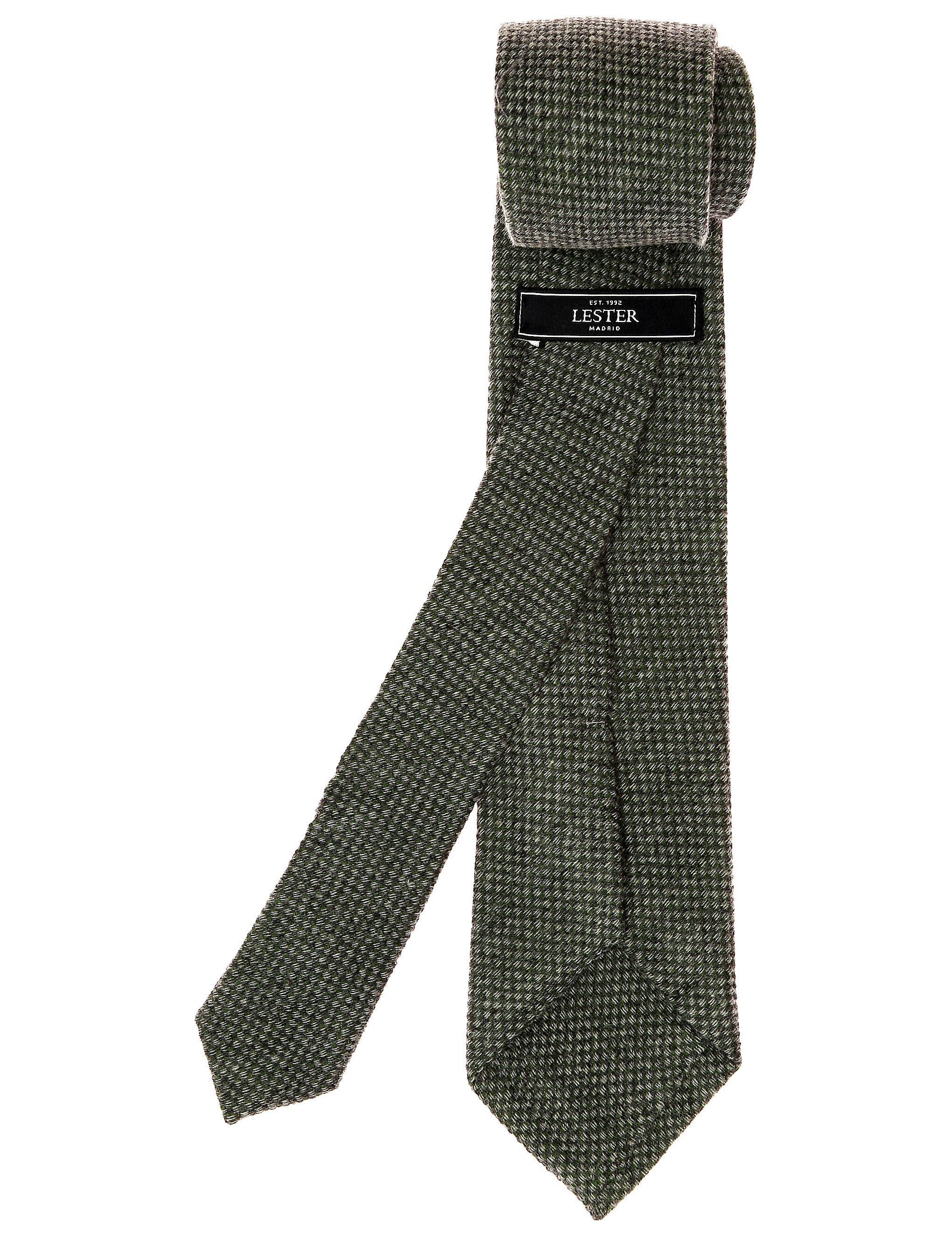 Corbata lana falso liso Verde