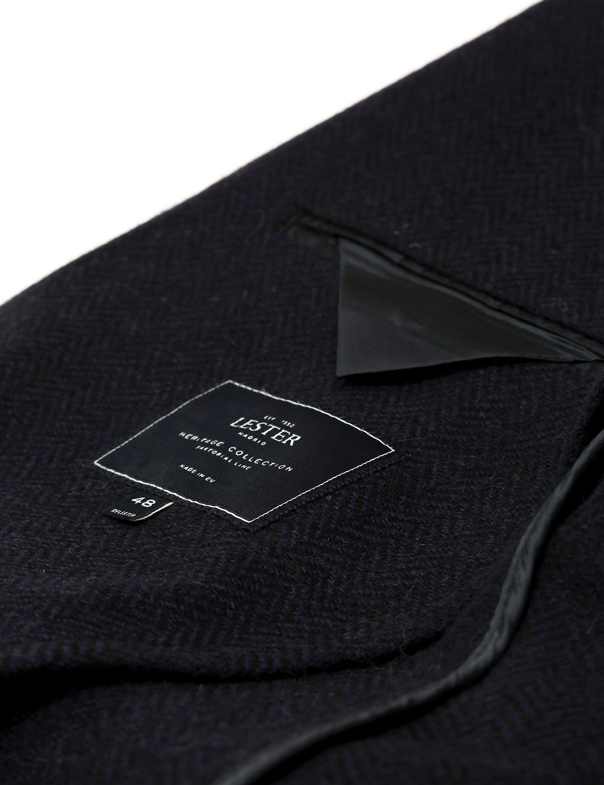 Chaqueta tweed espiga Azul