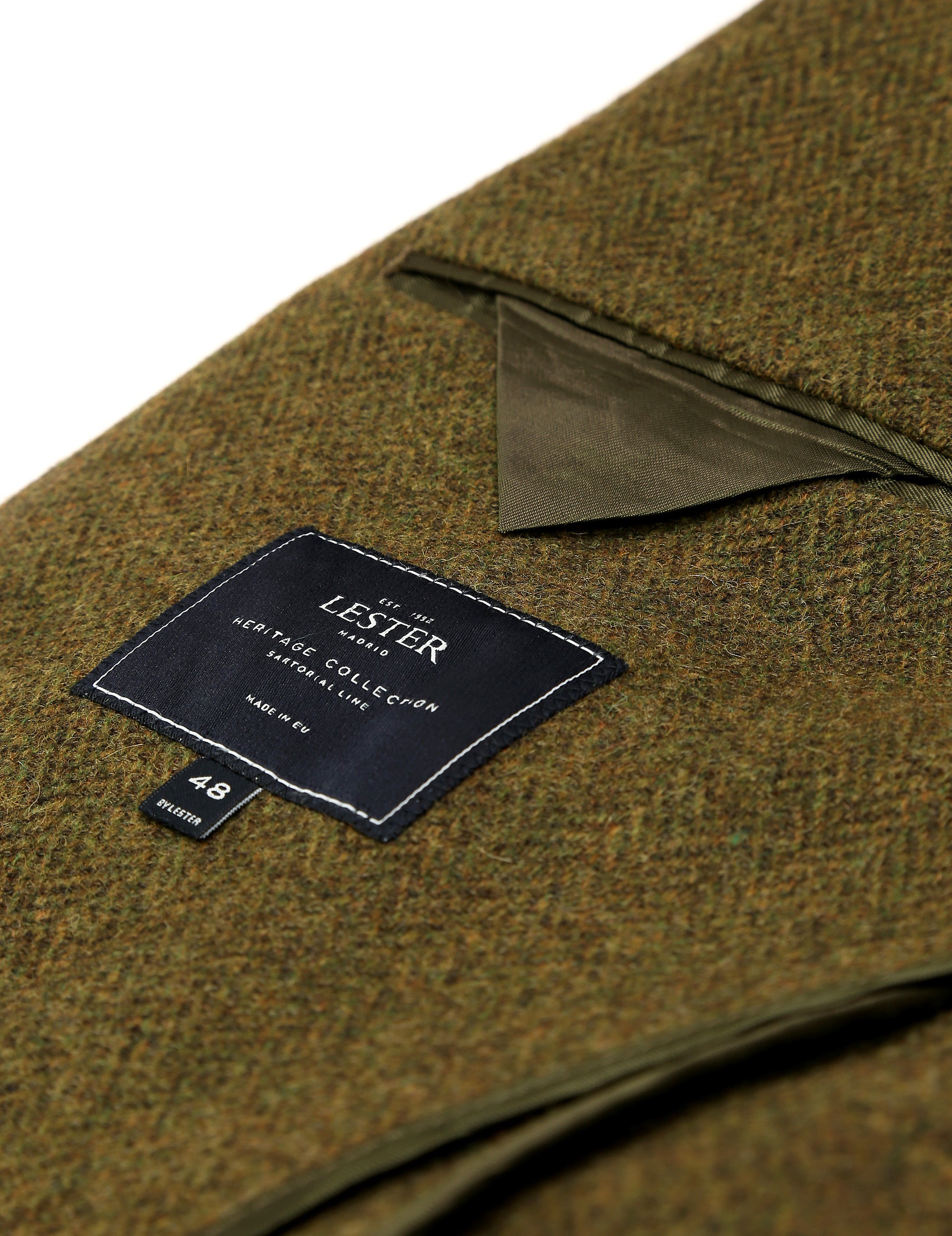 Chaqueta tweed espiga Verde