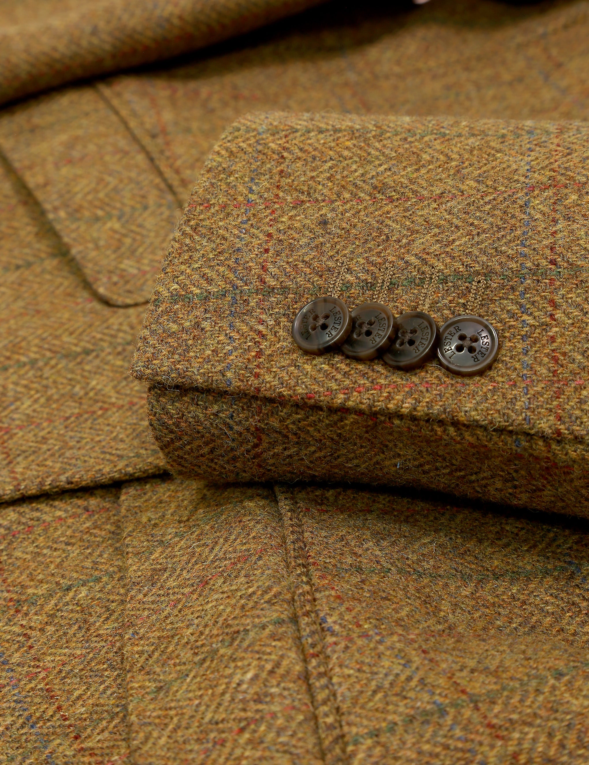 Chaqueta tweed derby Marrón