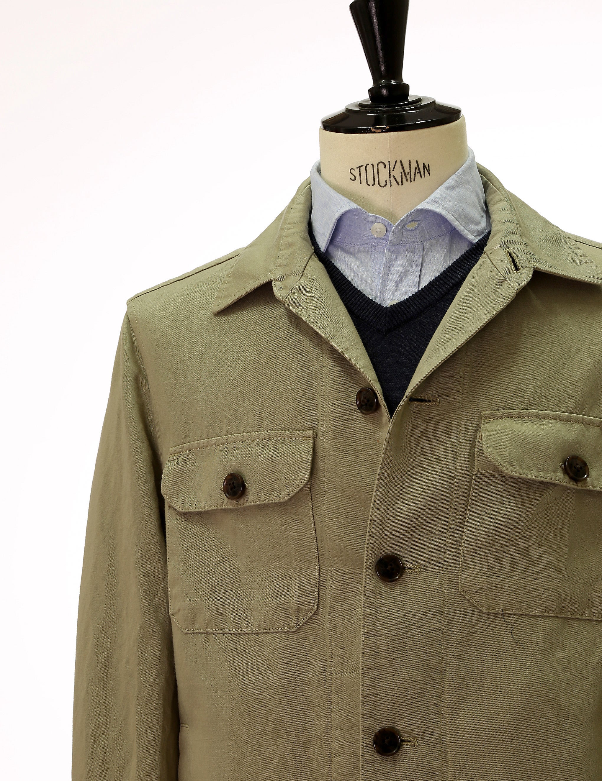 Overshirt lino algodón Verde