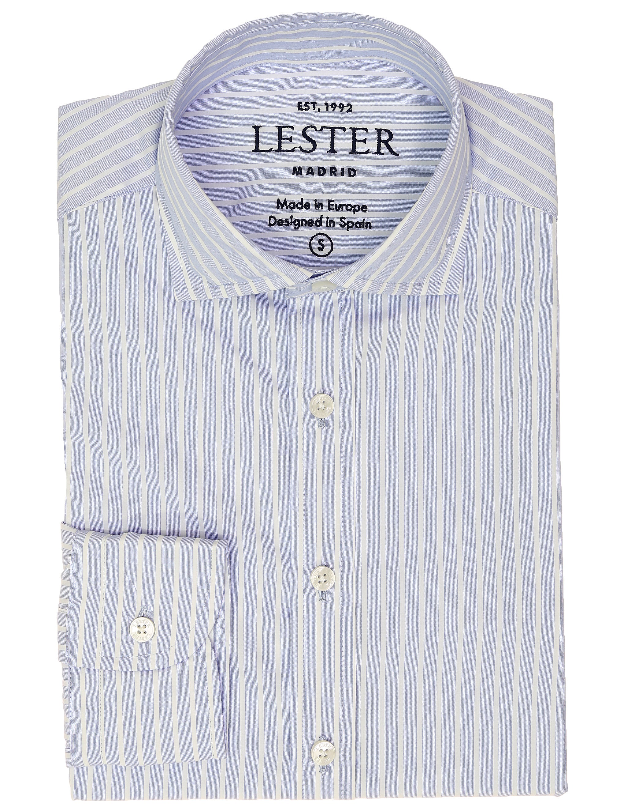 Camisa sport popelin raya ancha Azul