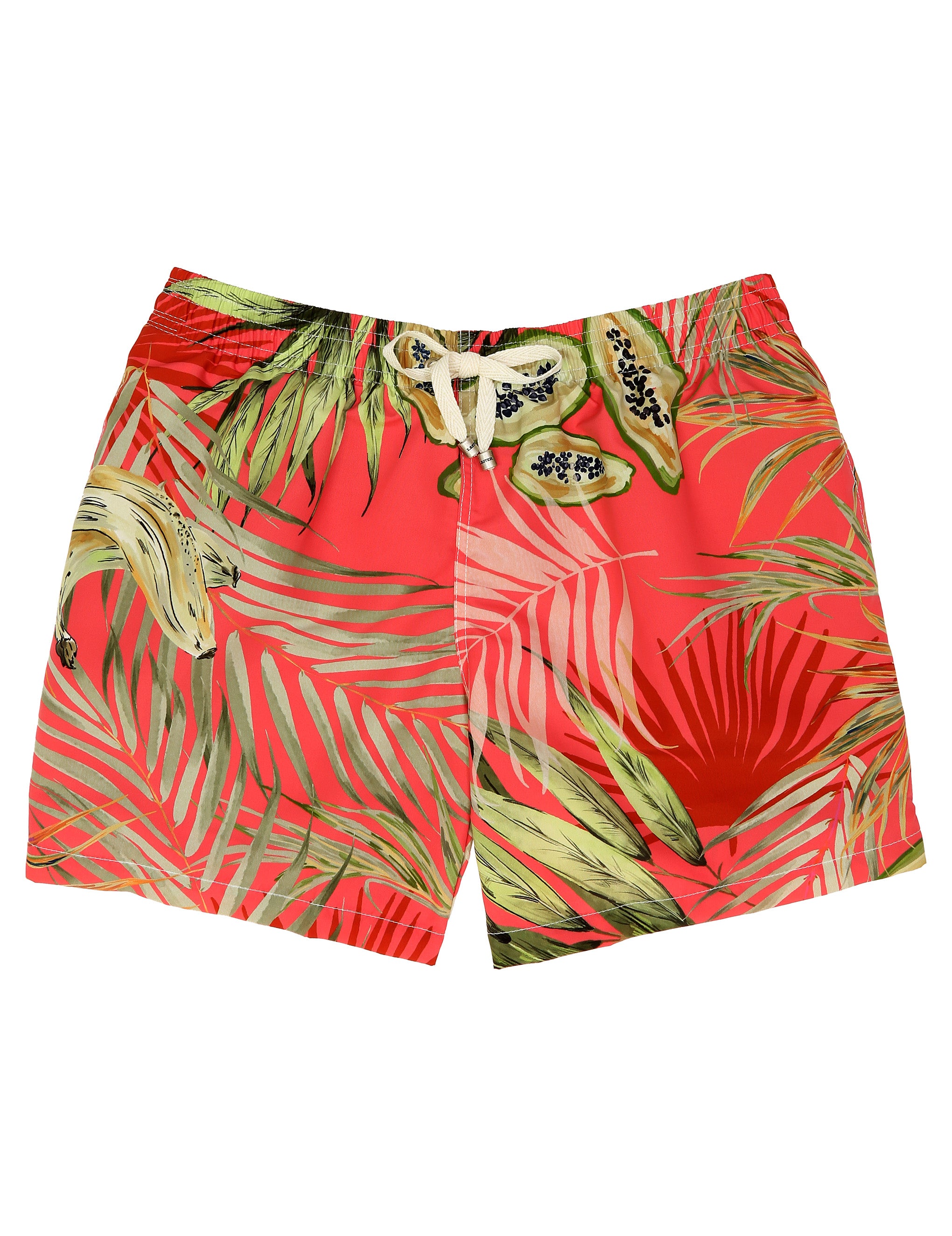 Traje de baño hojas papaya Rosa