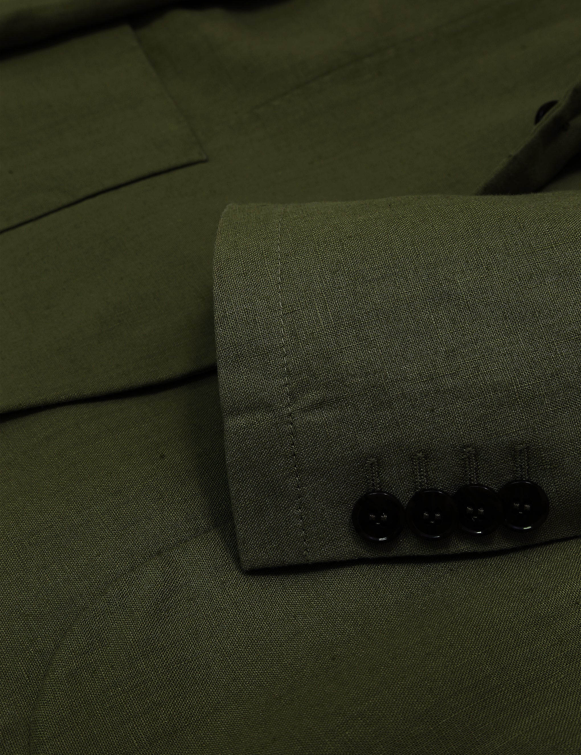 Chaqueta lino lavada Verde