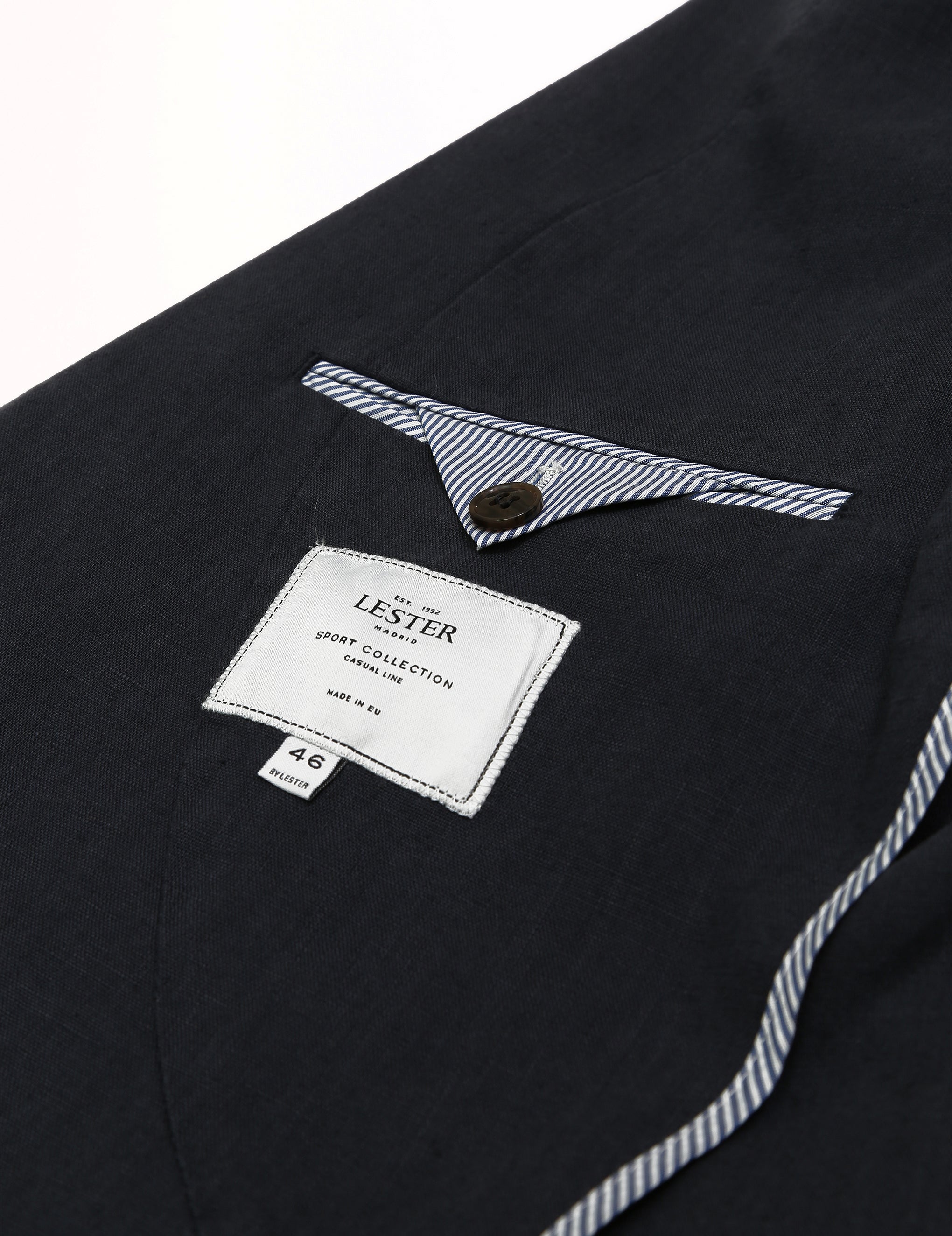 Chaqueta lino lavada Azul