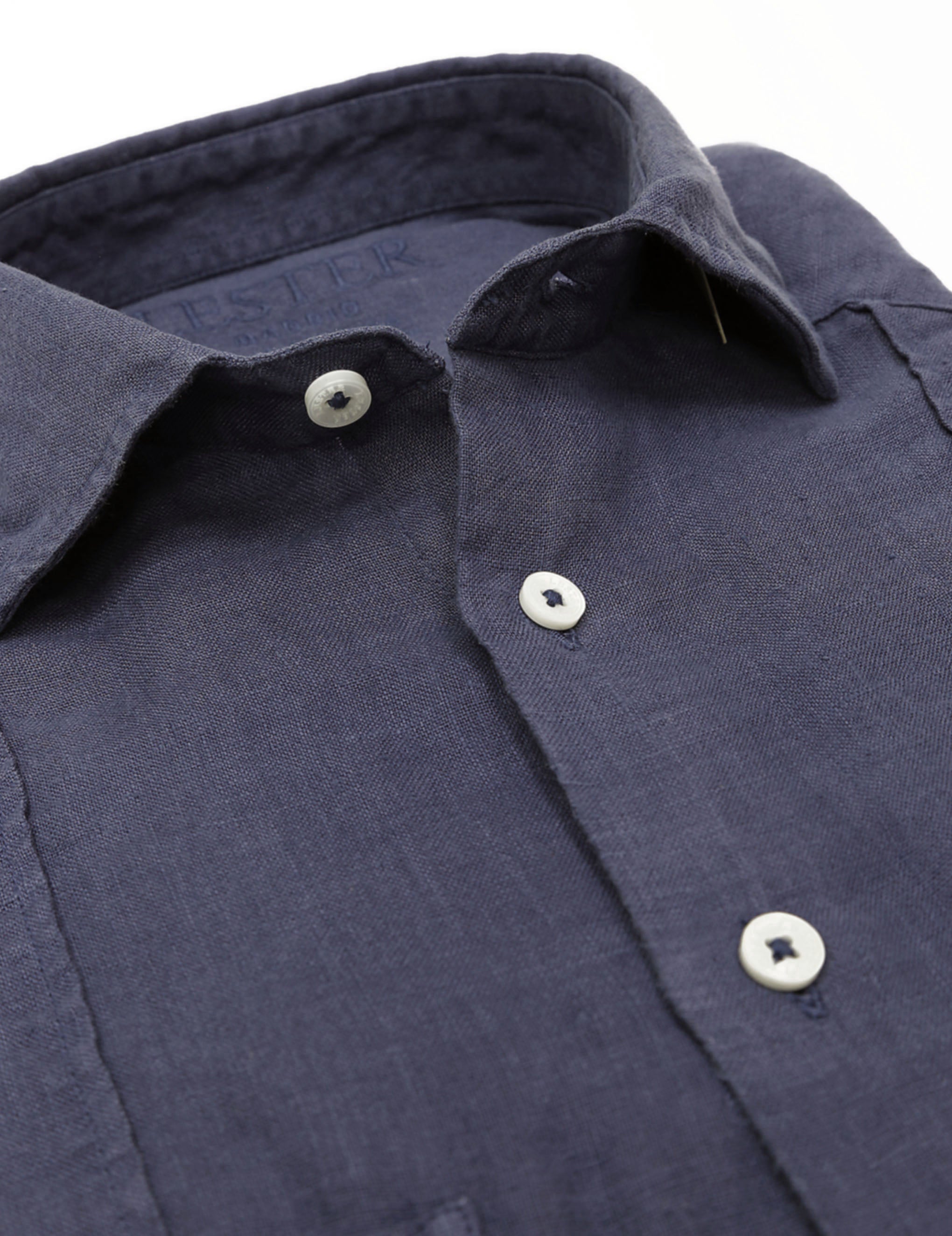 Camisa lino jaretas Gris