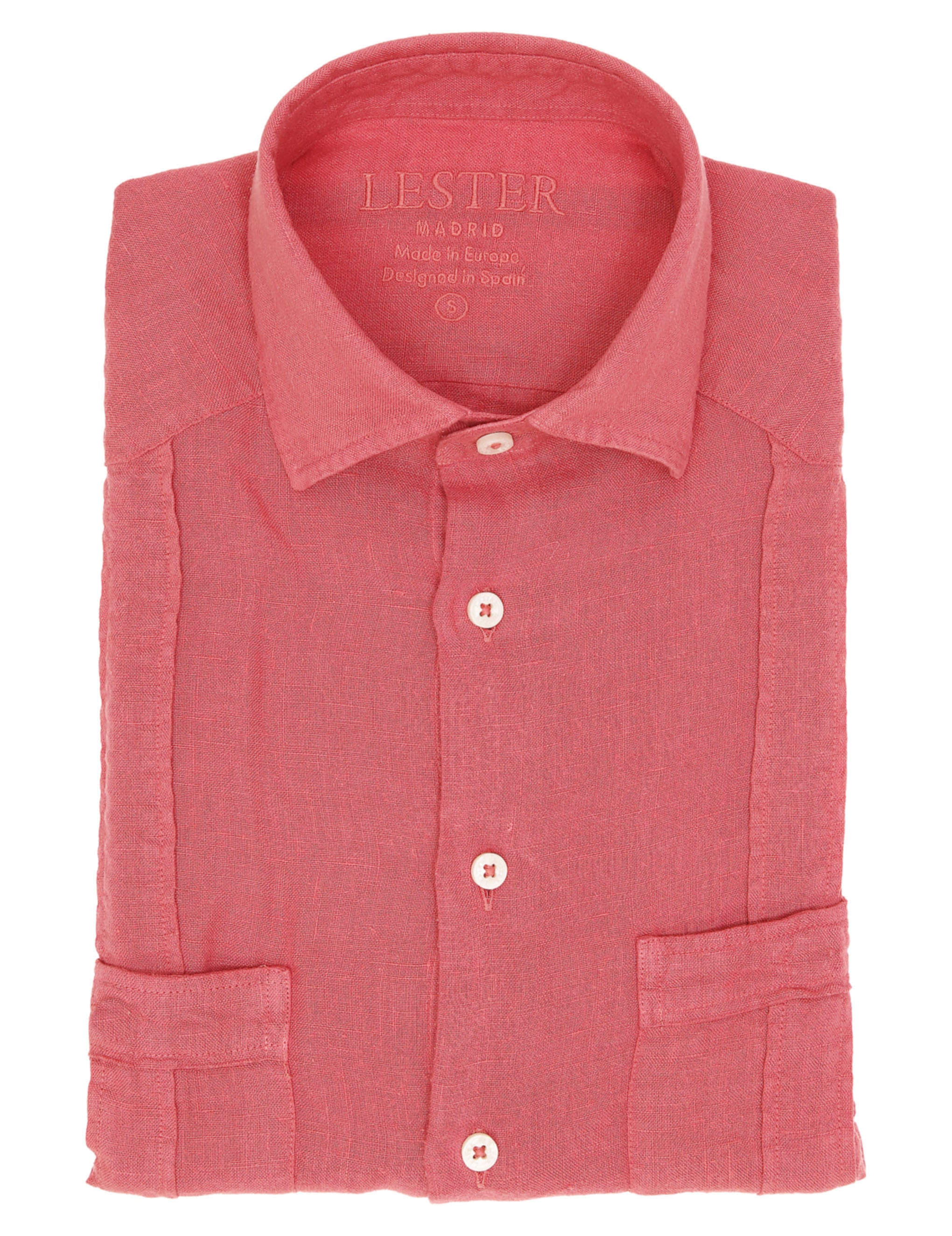 Camisa lino jaretas Rosa