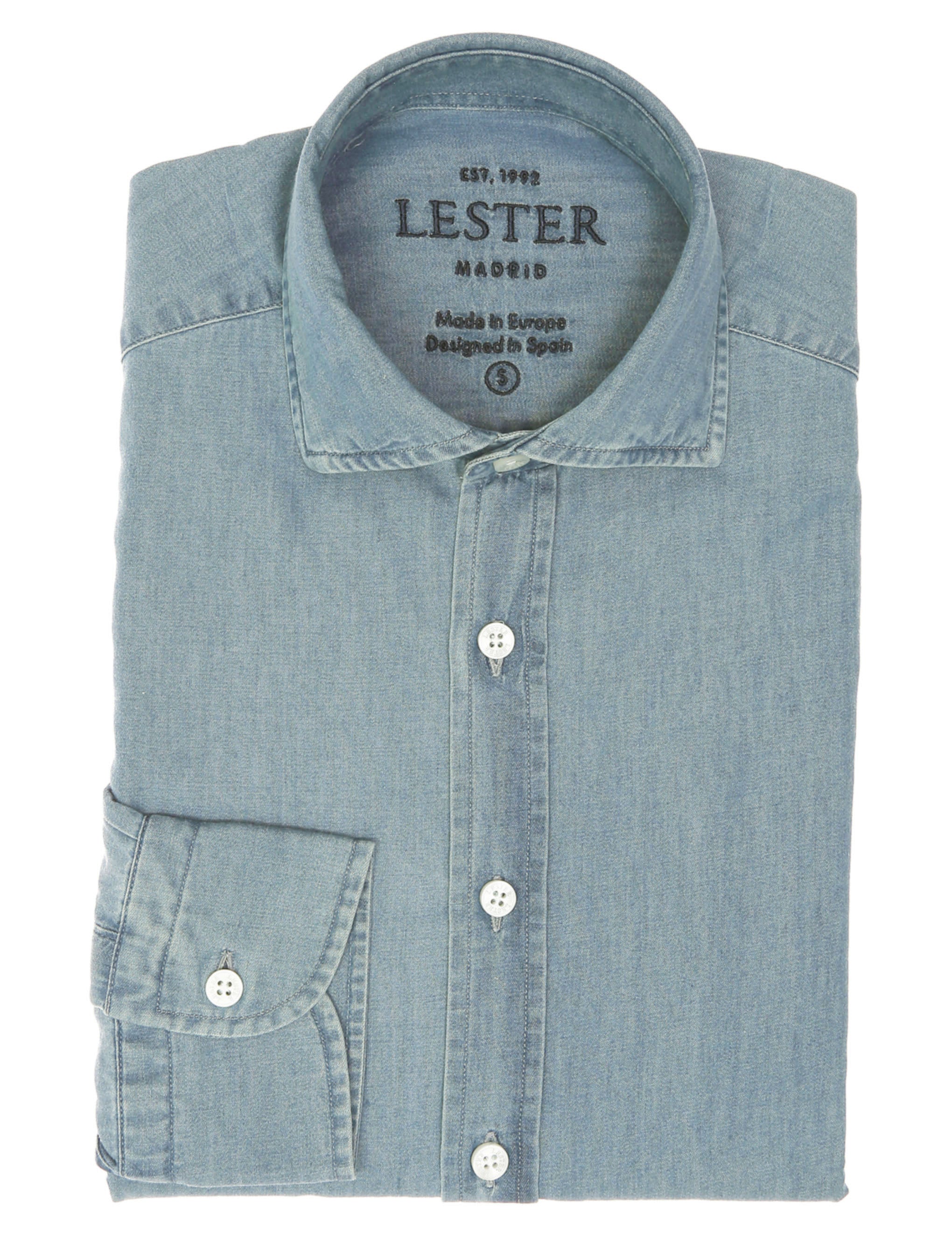 Camisa denim lavada Azul