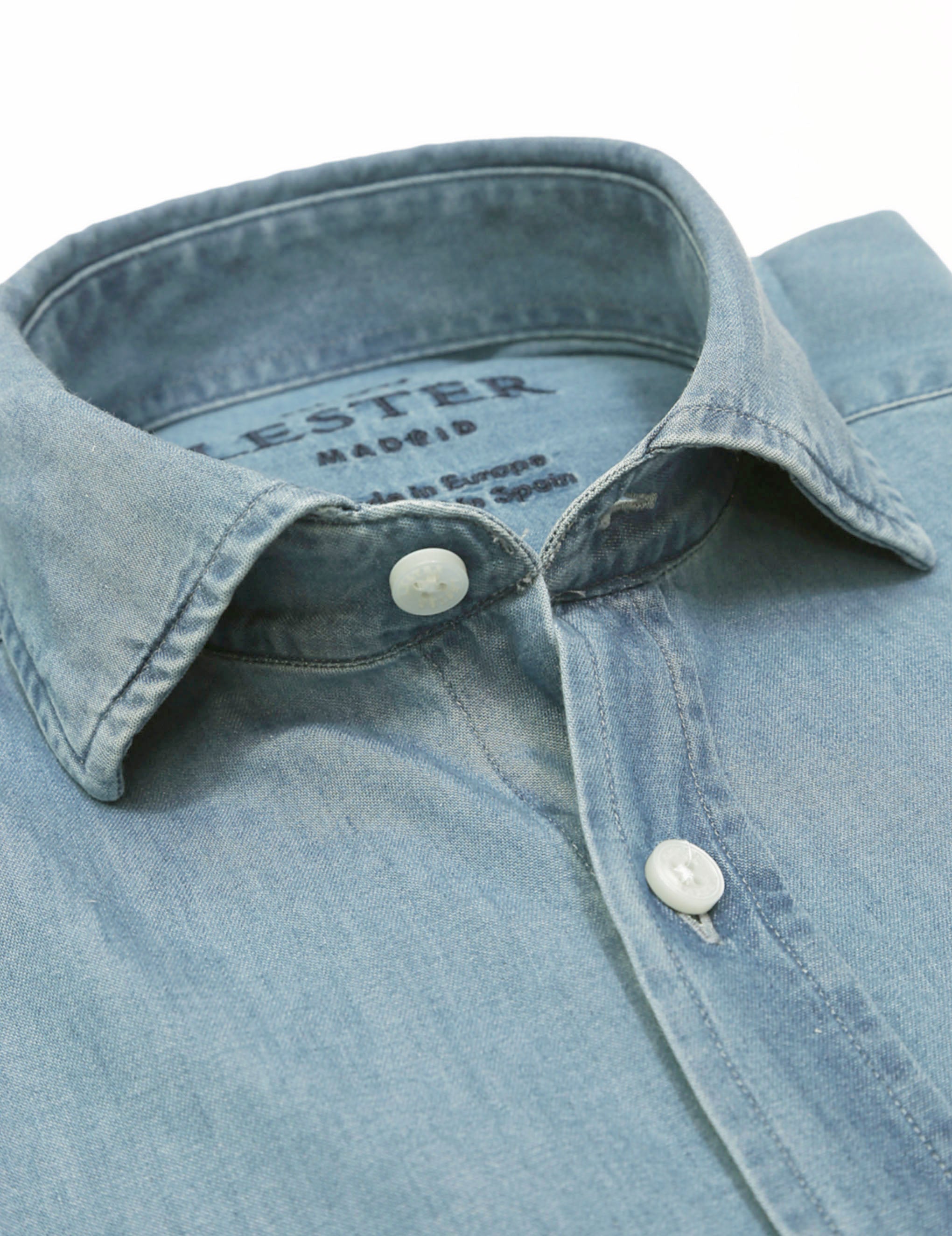 Camisa denim lavada Azul