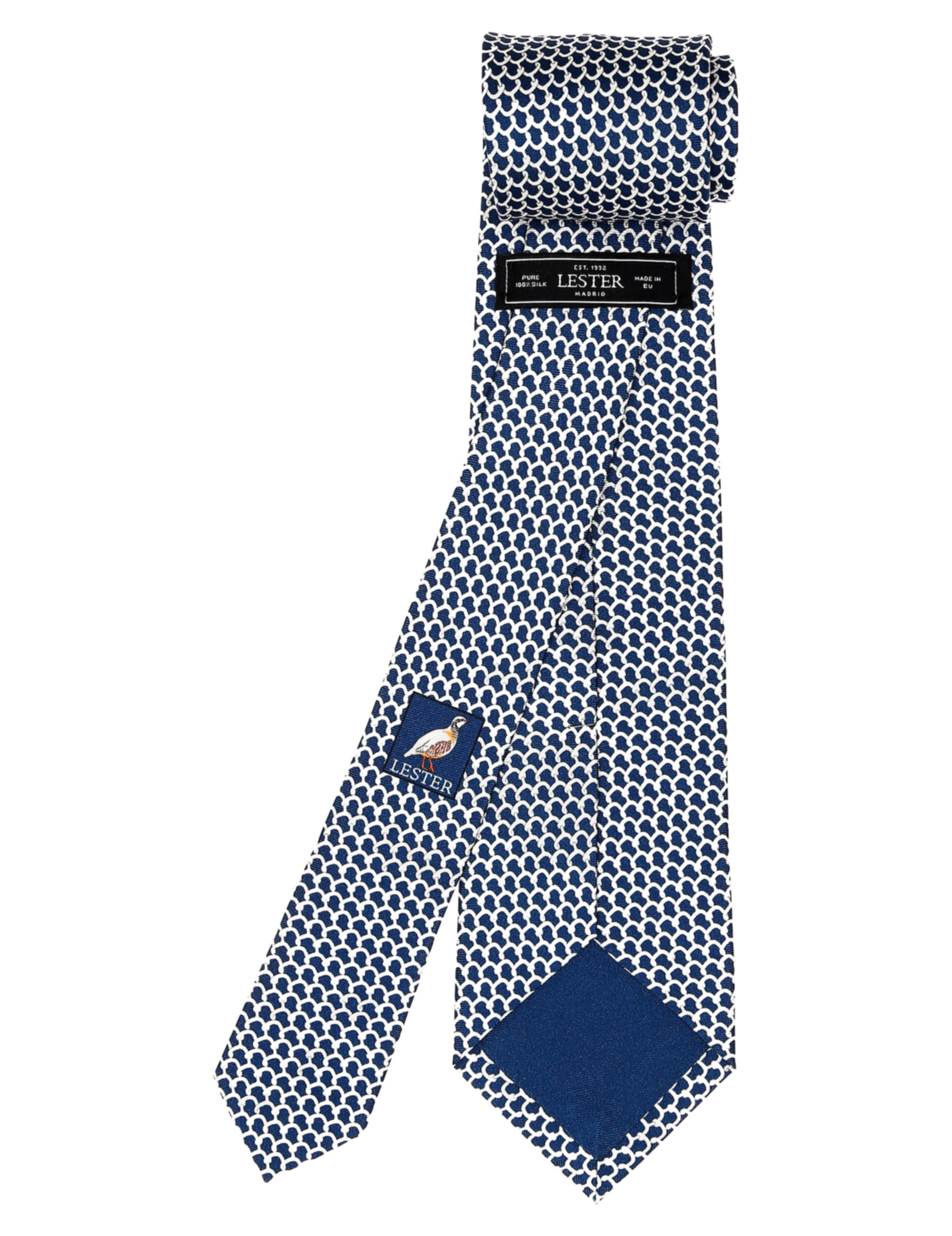 Corbata cadena gancho Azul/gris
