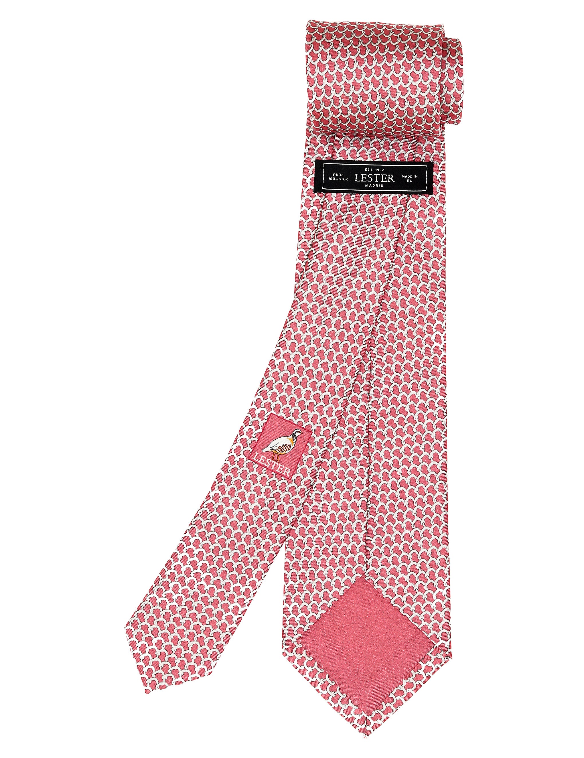 Corbata cadena gancho Rosa/gris