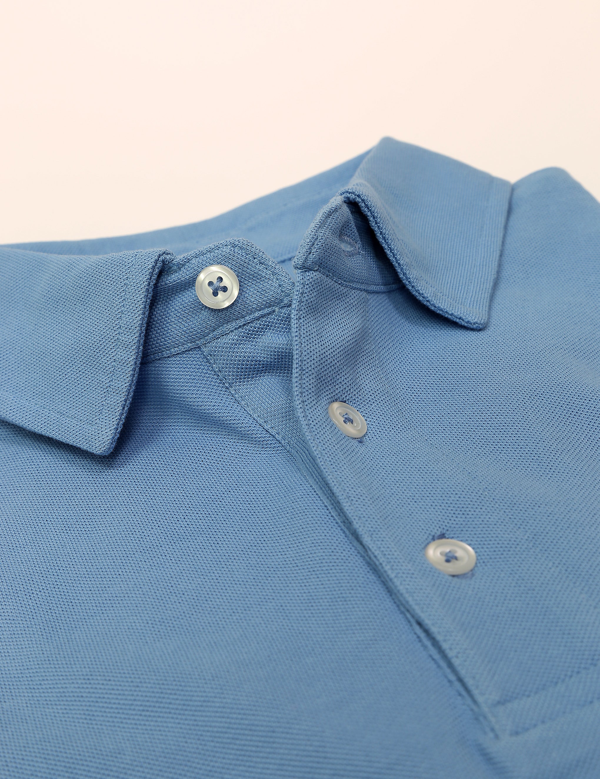 Polo pique lavado Azul medio
