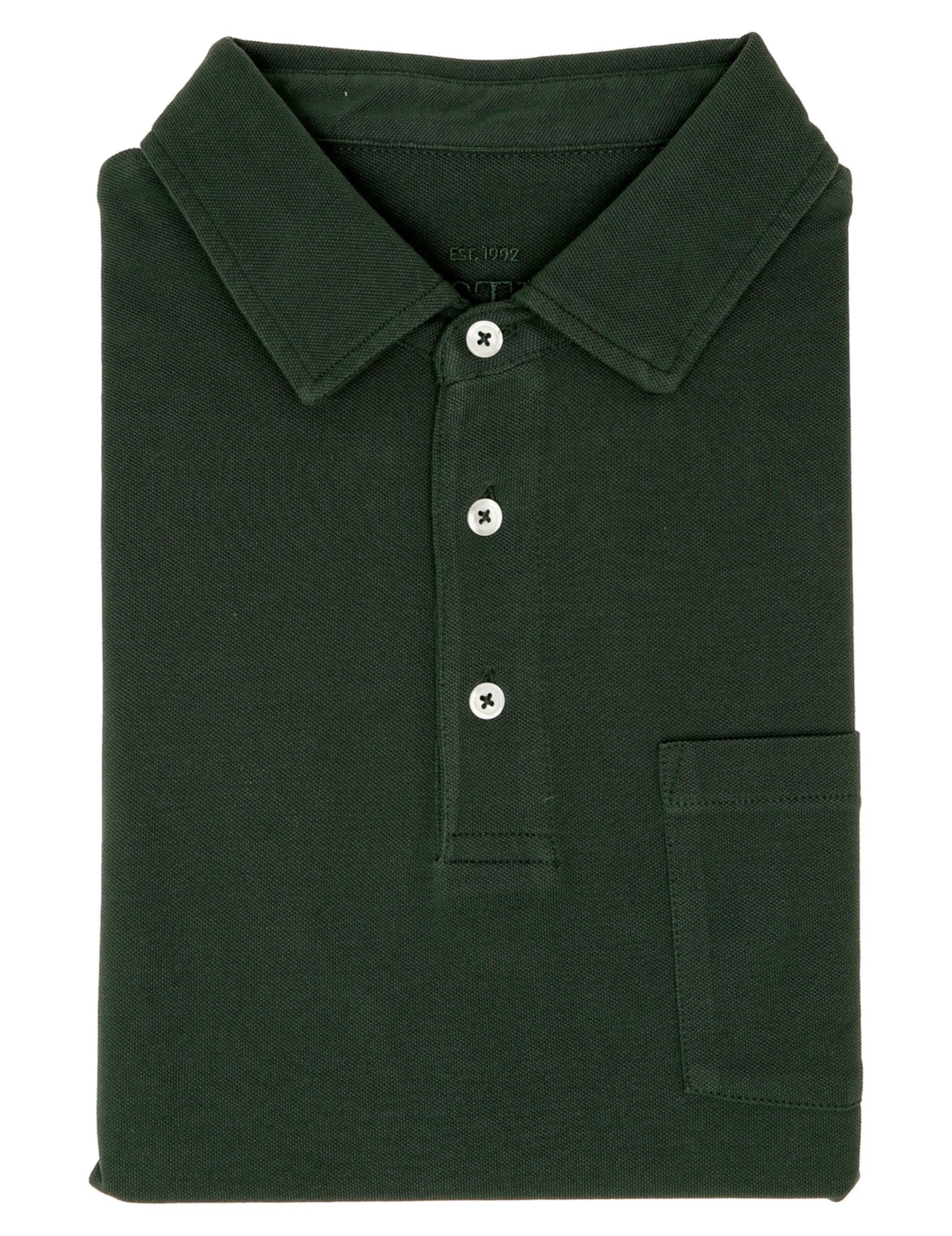 Polo pique lavado Verde oscuro