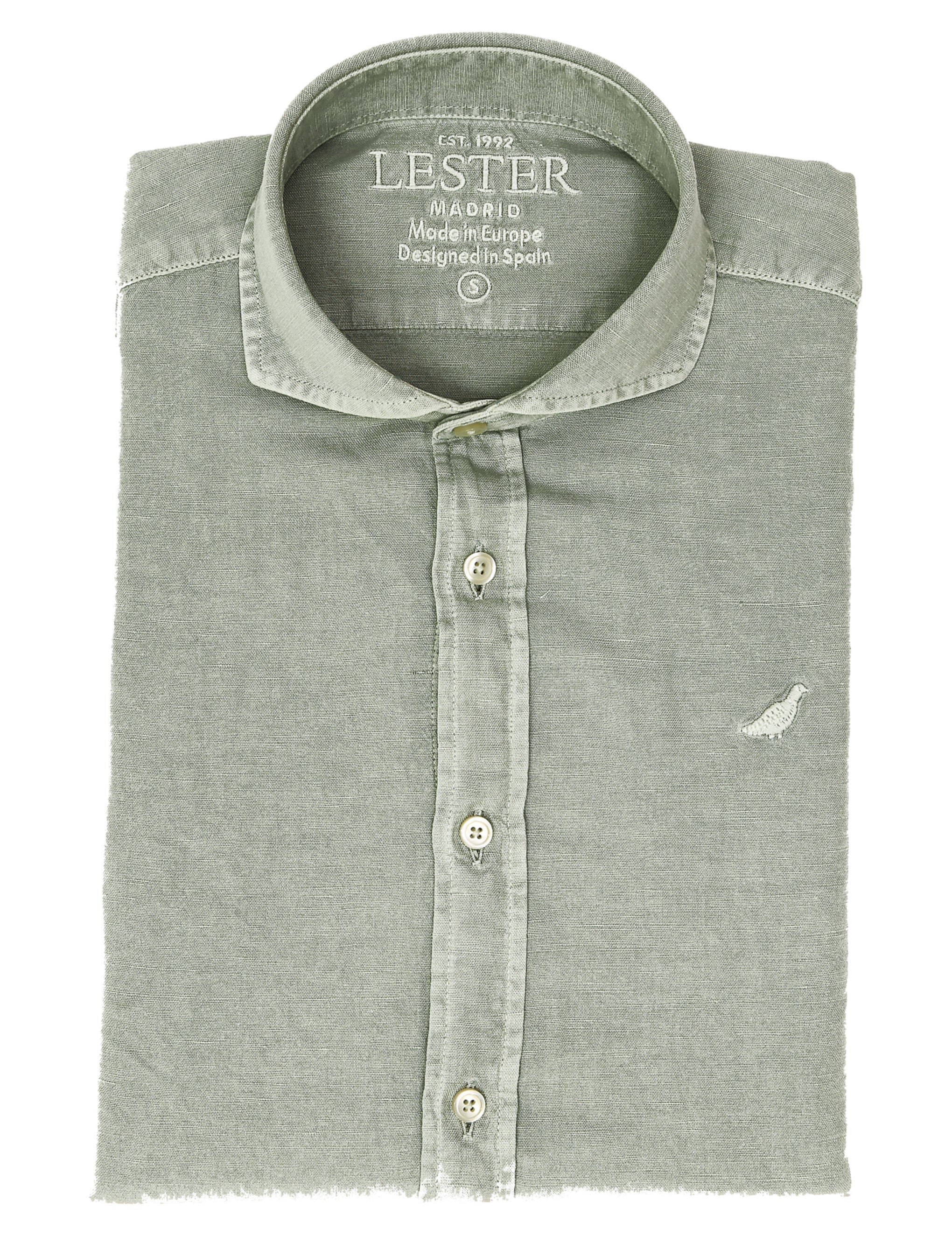 Camisa lino algodón lavada Verde claro