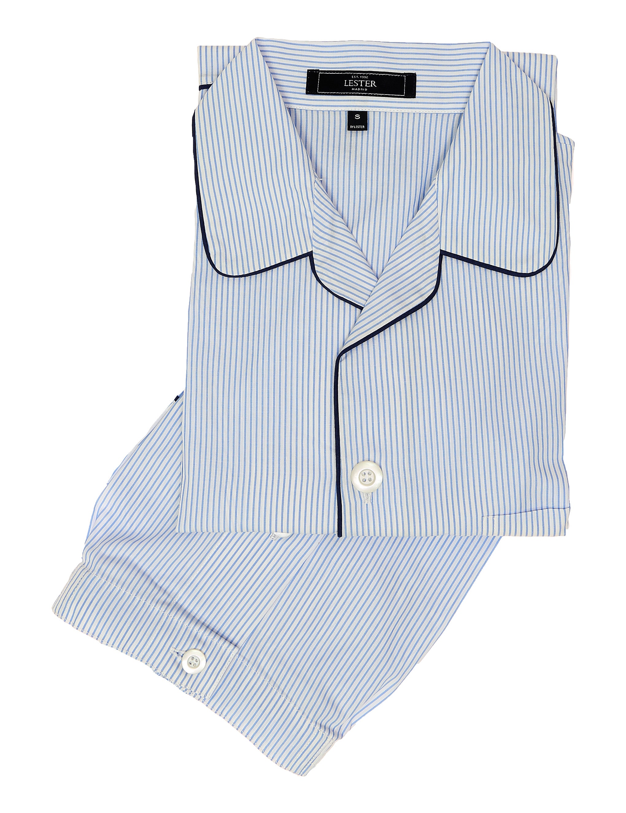 Pijama corto semiliso Azul