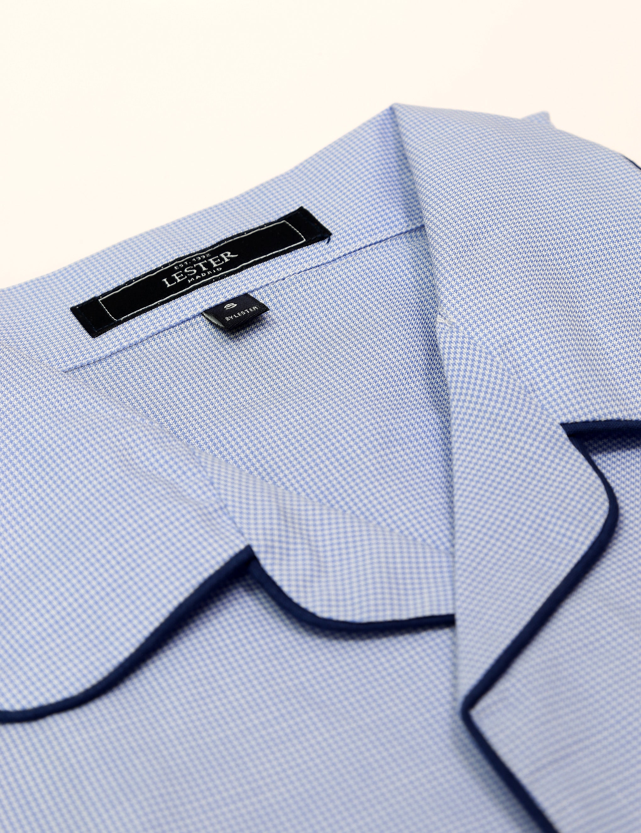 Pijama corto vichy Azul