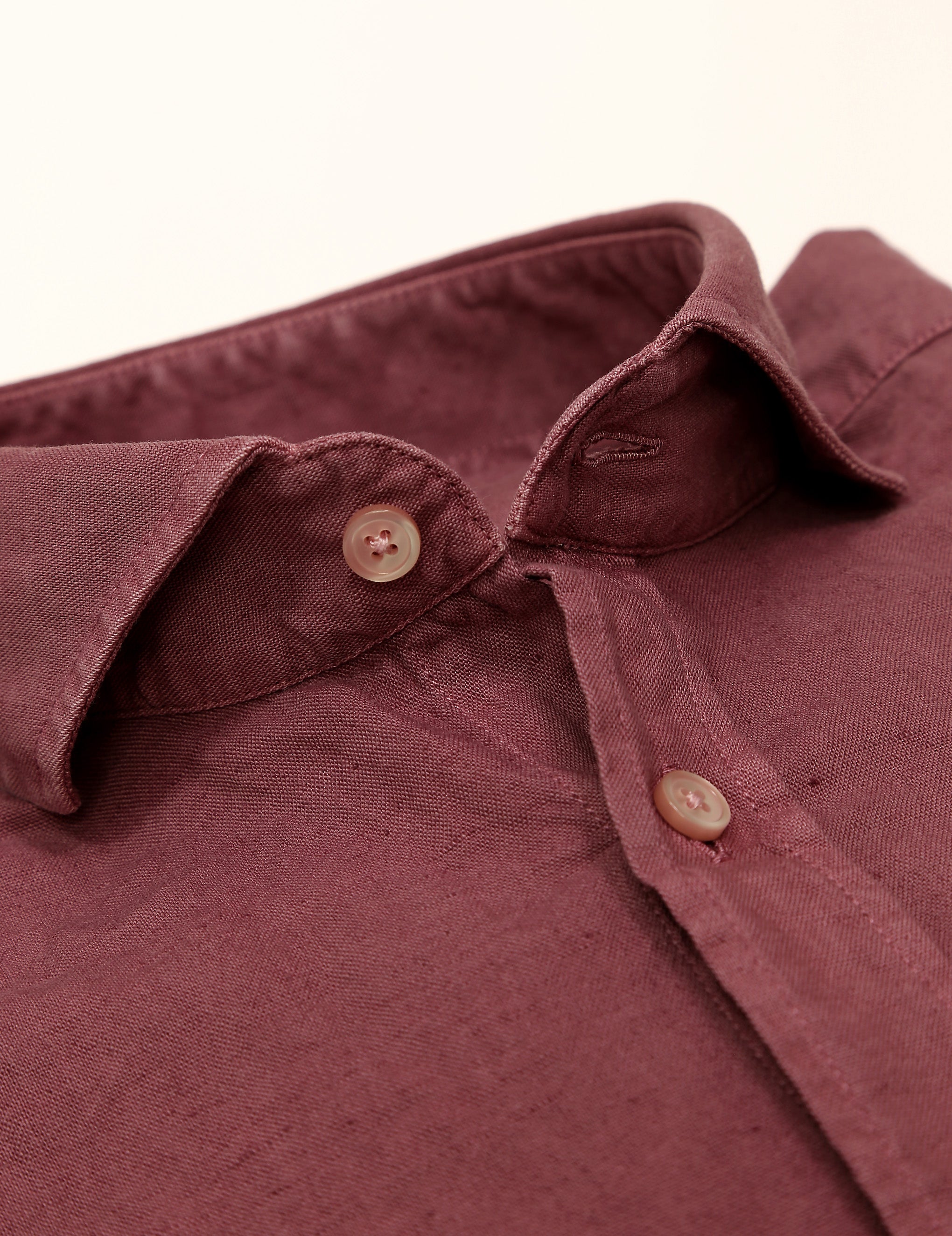 Camisa lino algodón lavada Burdeos