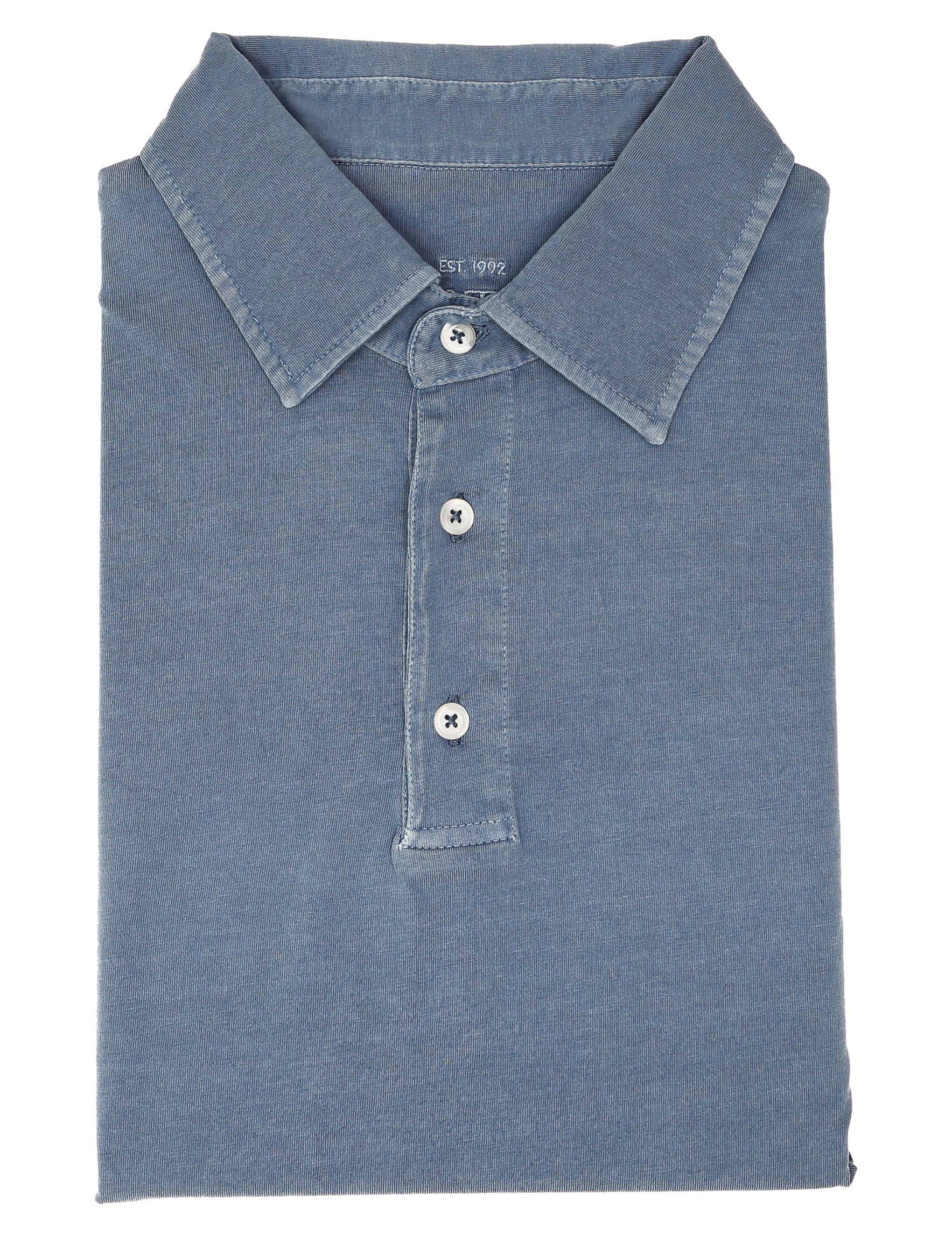 Polo jersey lavado Azul medio