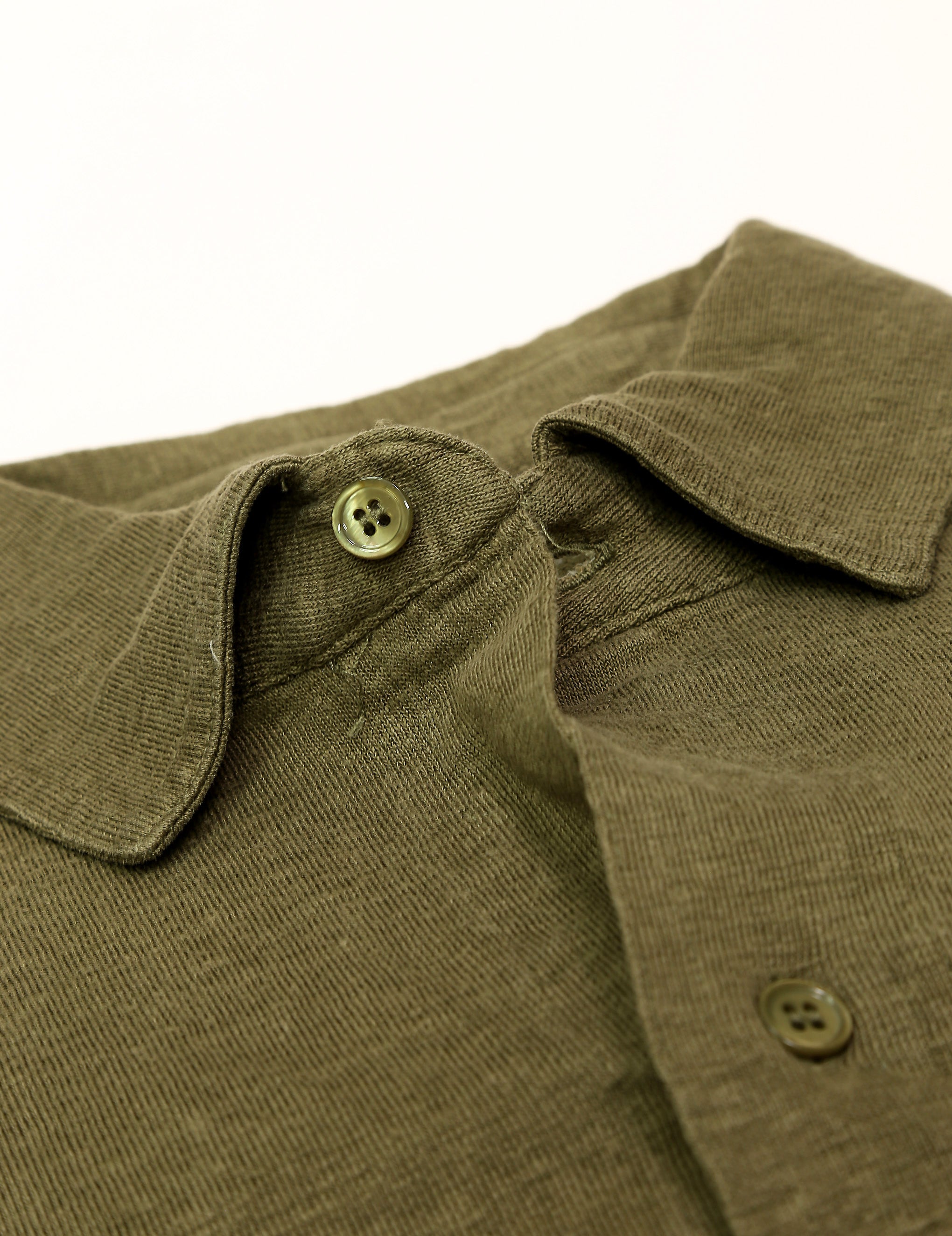 Camisa polo lino lavada Kaki