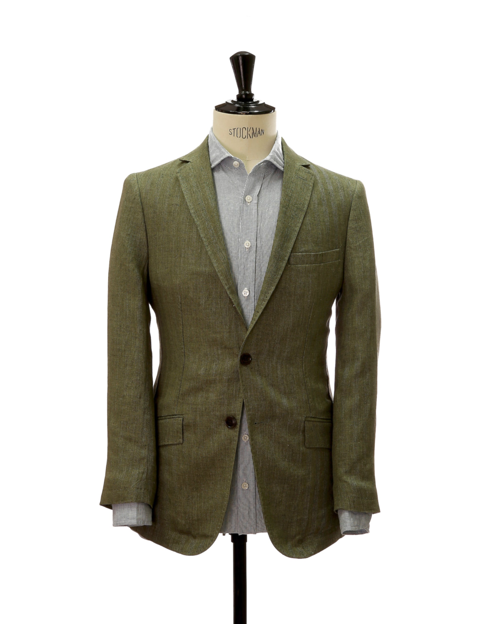 Chaqueta lino espiga Verde