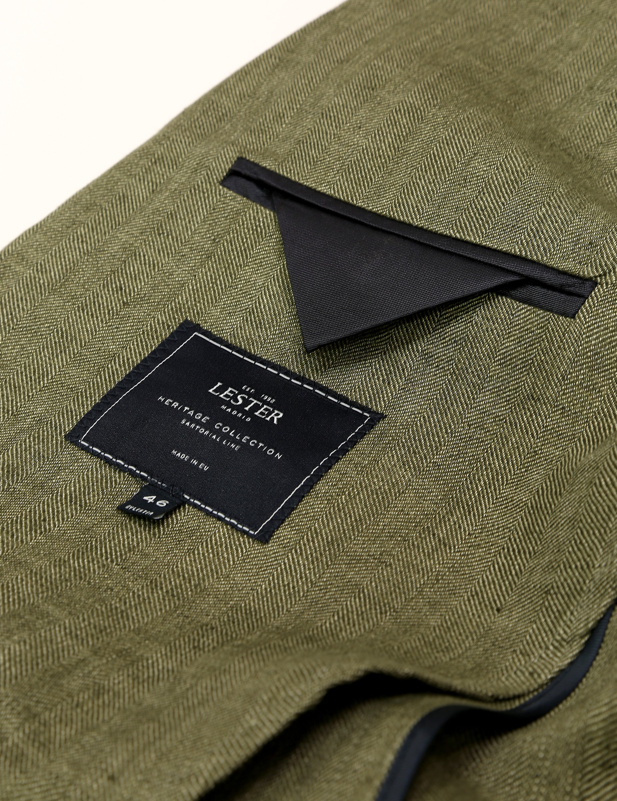 Chaqueta lino espiga Verde