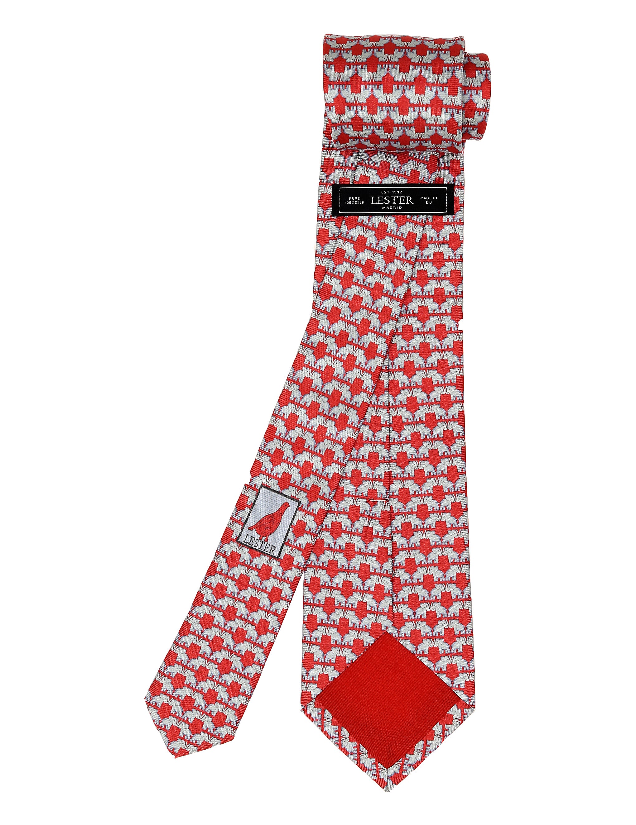 Corbata elefantes 01 Rojo/azul