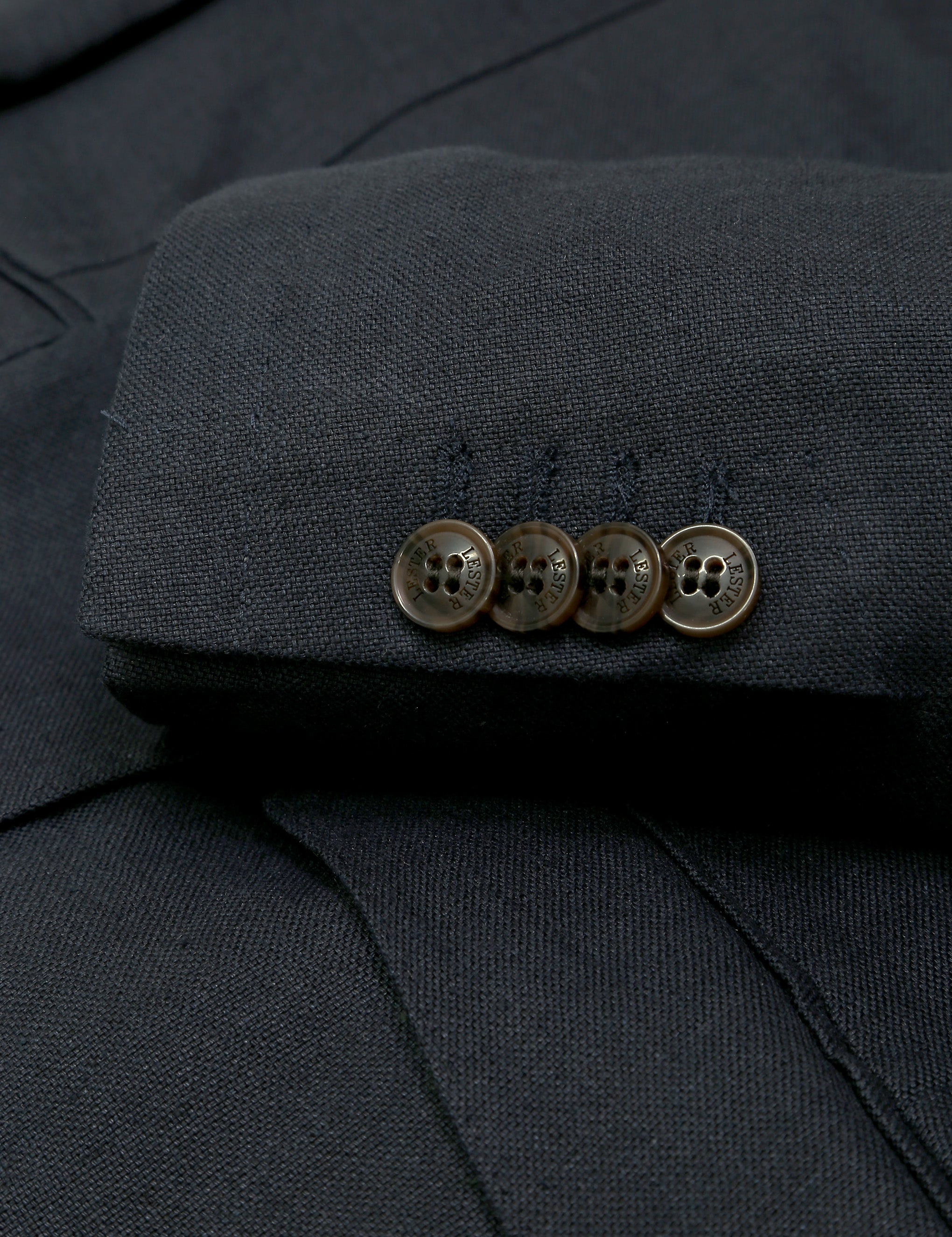 Chaqueta lino ojo de perdiz Azul