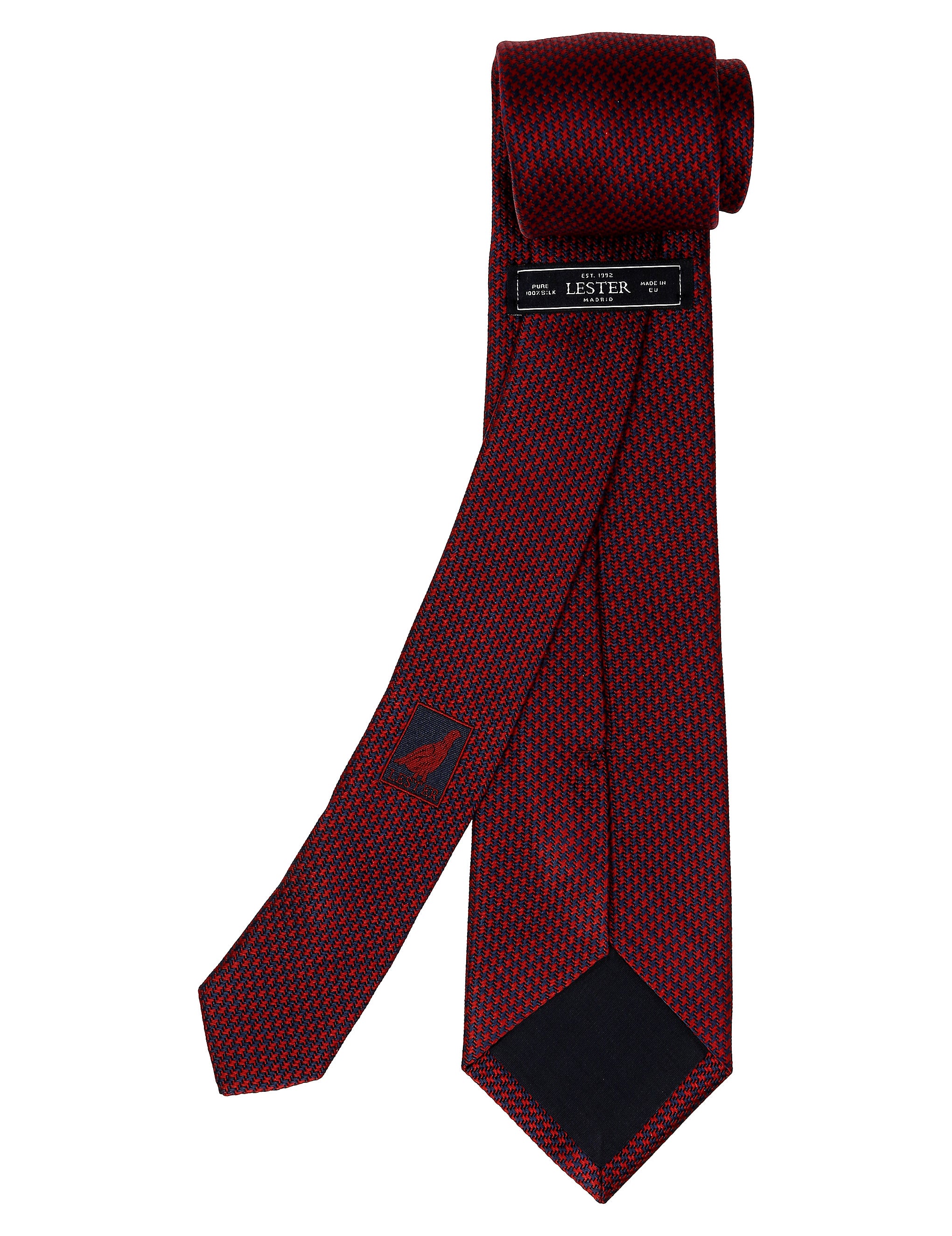 Corbata pata de gallo Azul/rojo