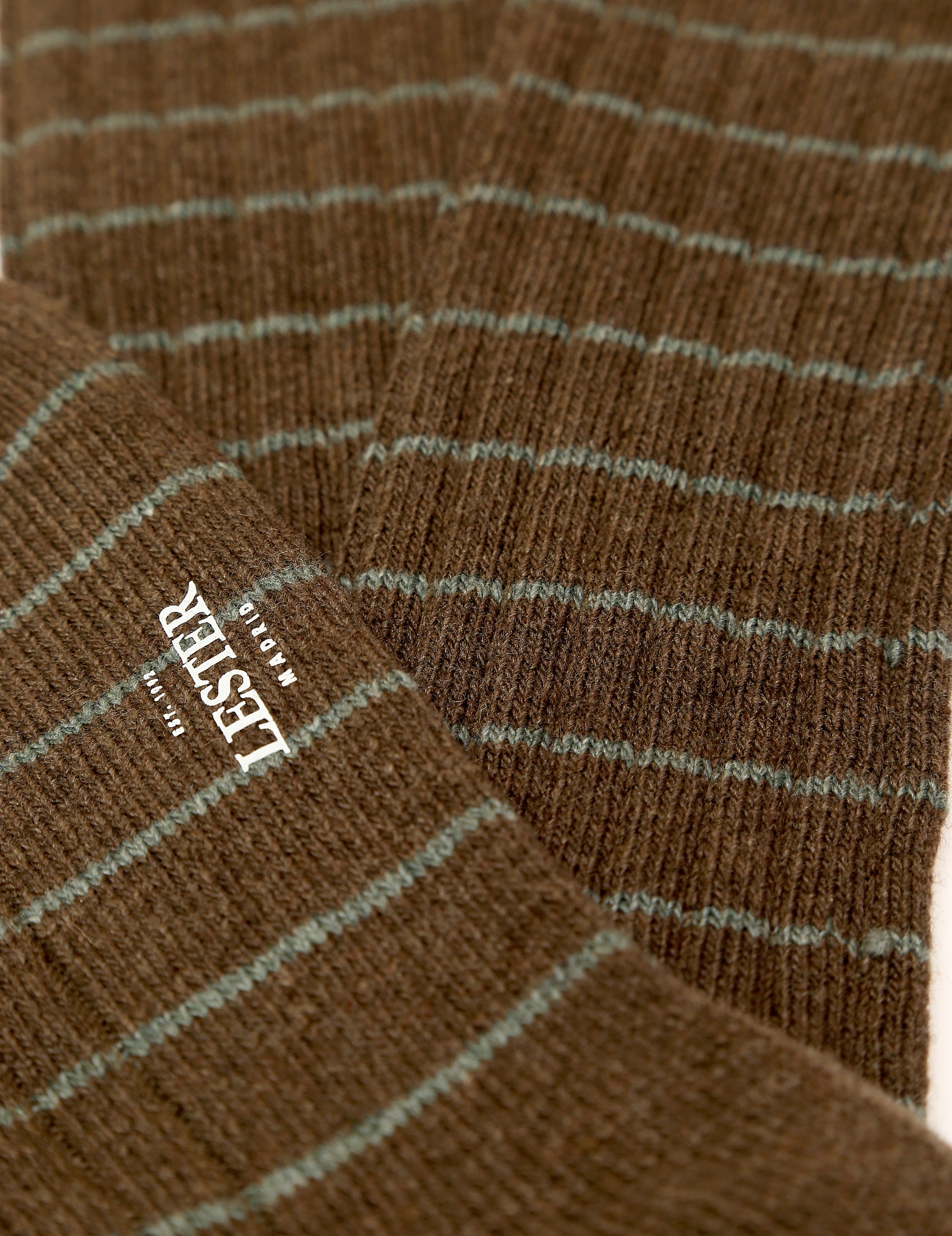 Calcetin lana cashmere rayas Marron/verde (114373_2.jpg)