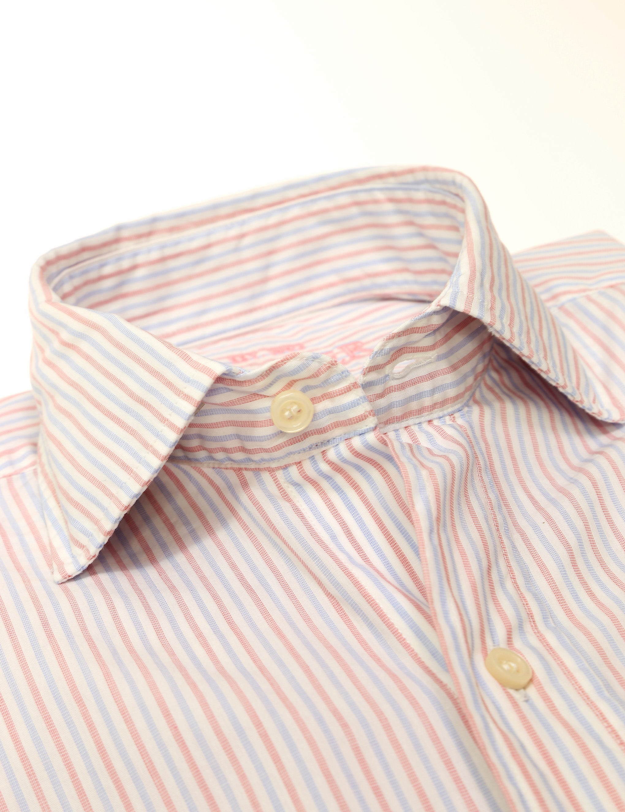Camisa sport lavada 2 rayas Azul/rosa
