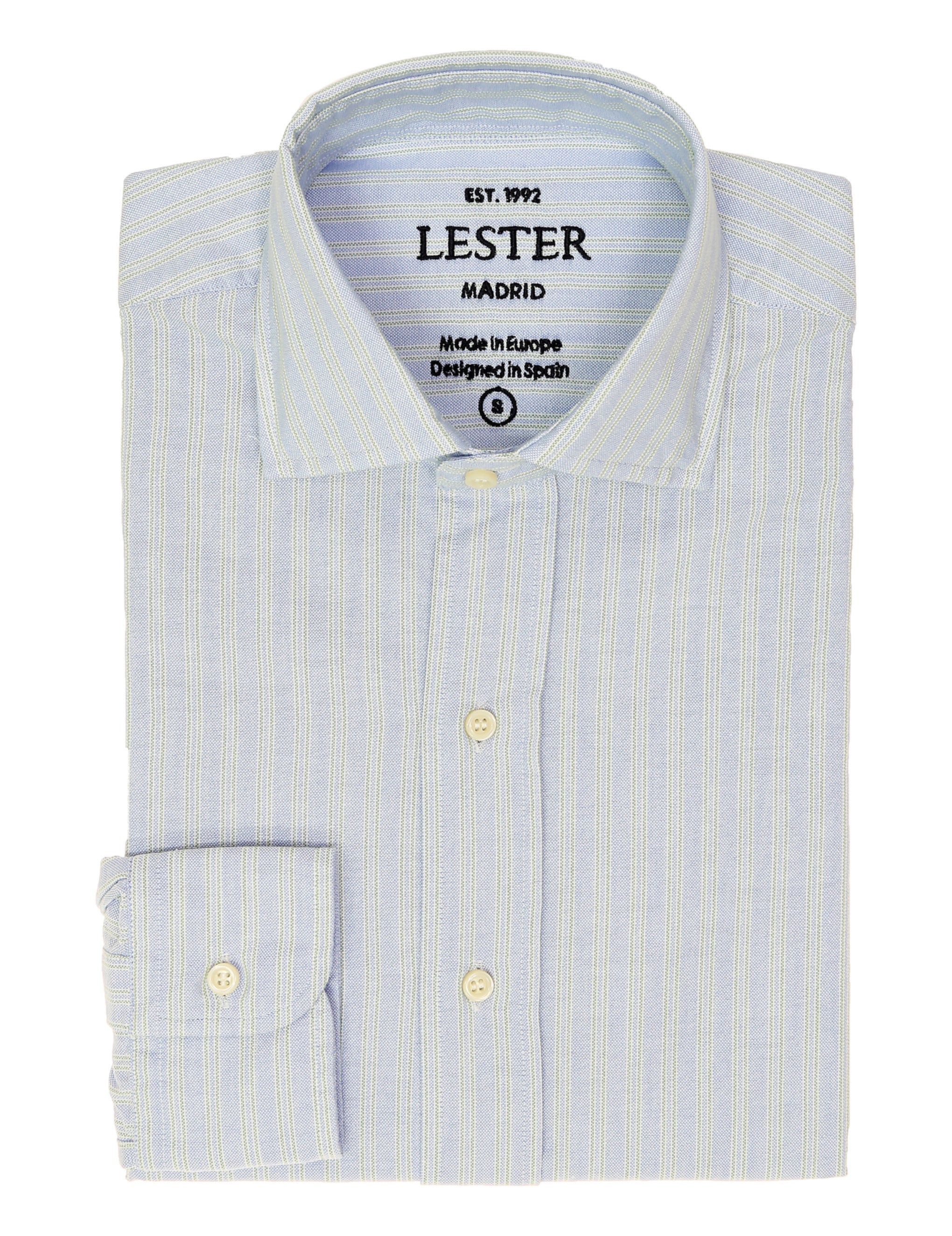 Camisa sport oxford doble raya Azul/verde