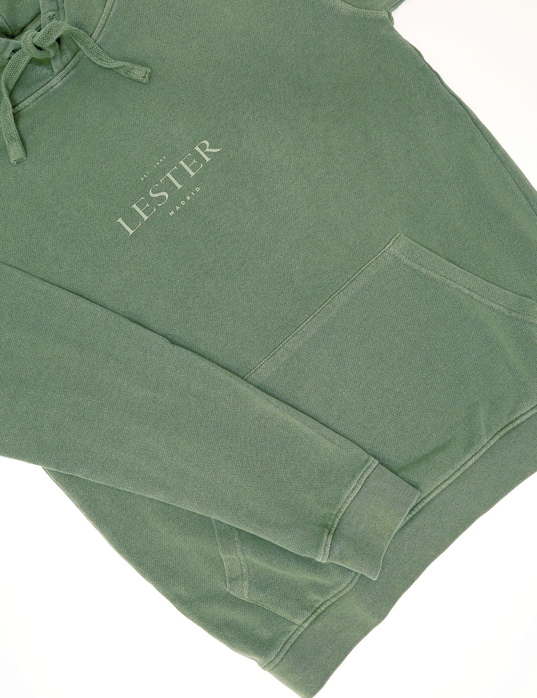 Sudadera lavada capucha Verde