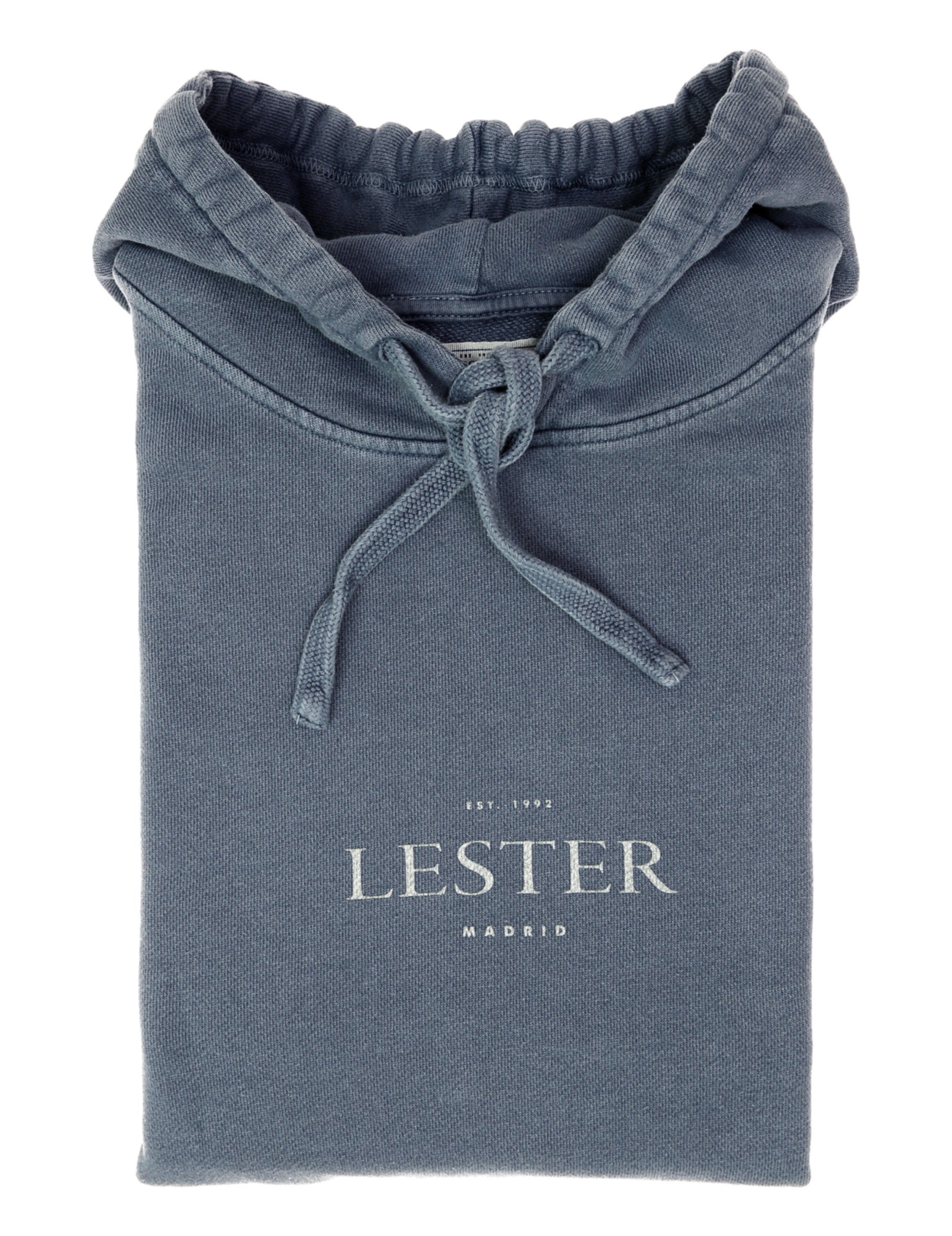 Sudadera lavada capucha Azul