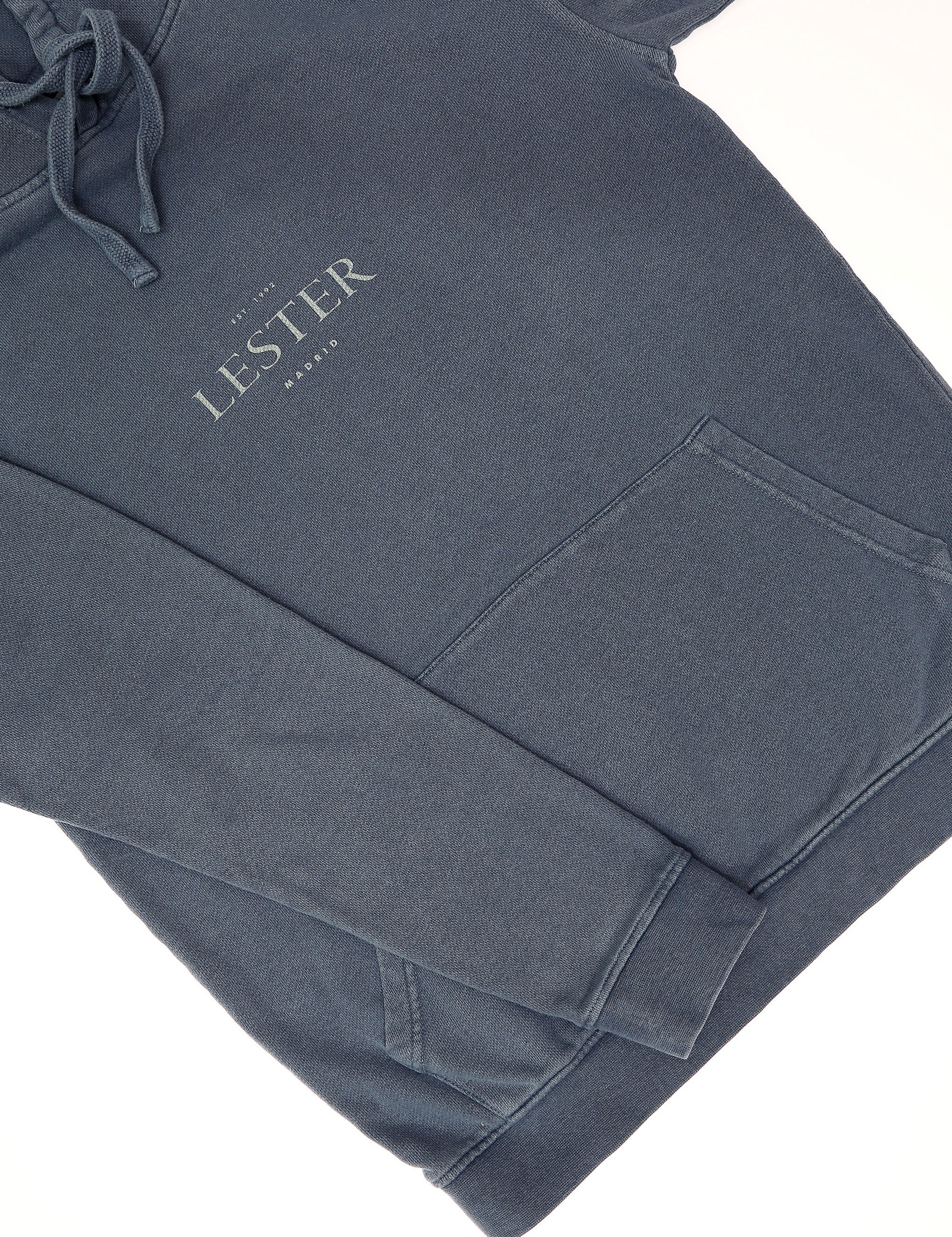 Sudadera lavada capucha Azul