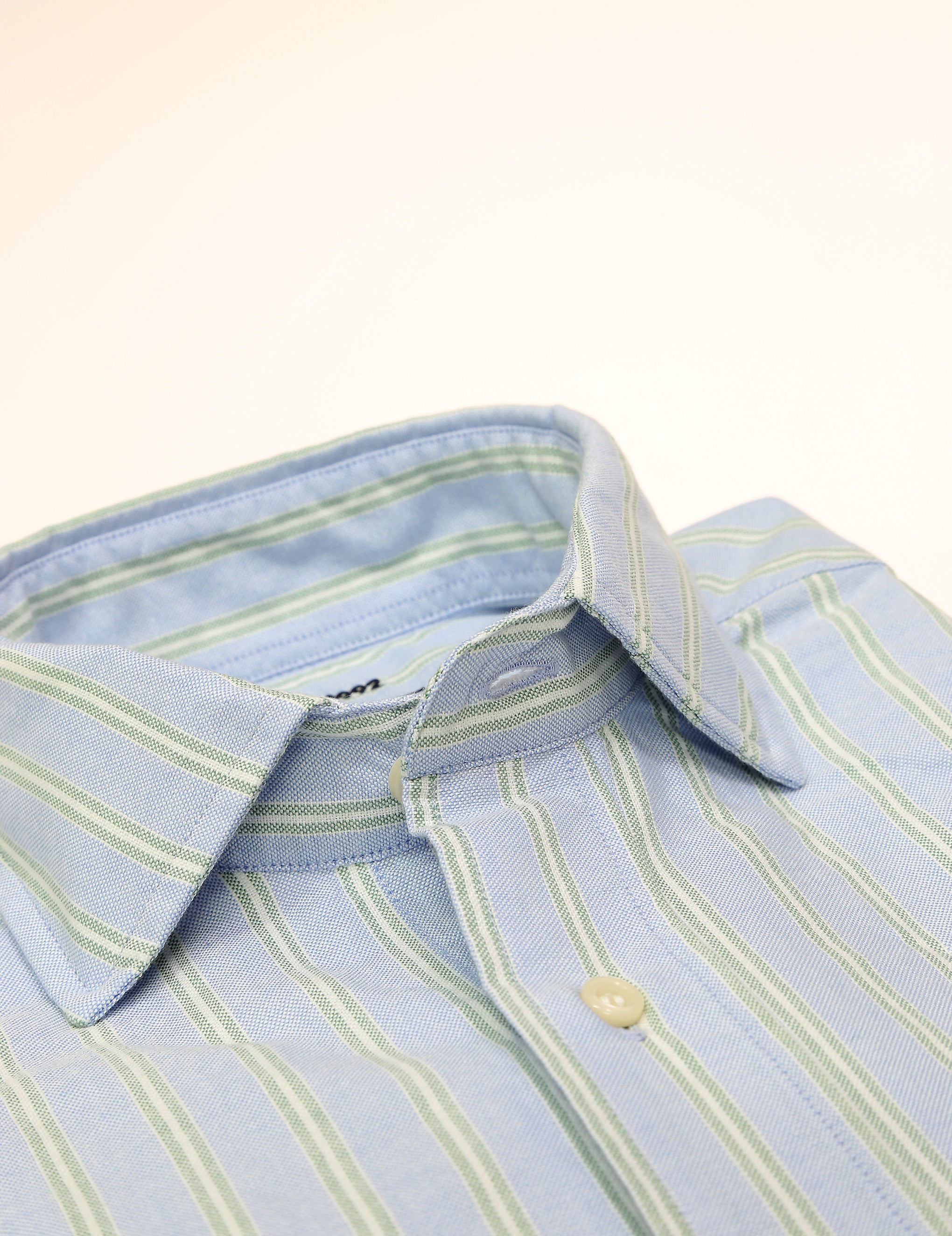 Camisa sport oxford dos rayas Azul/verde