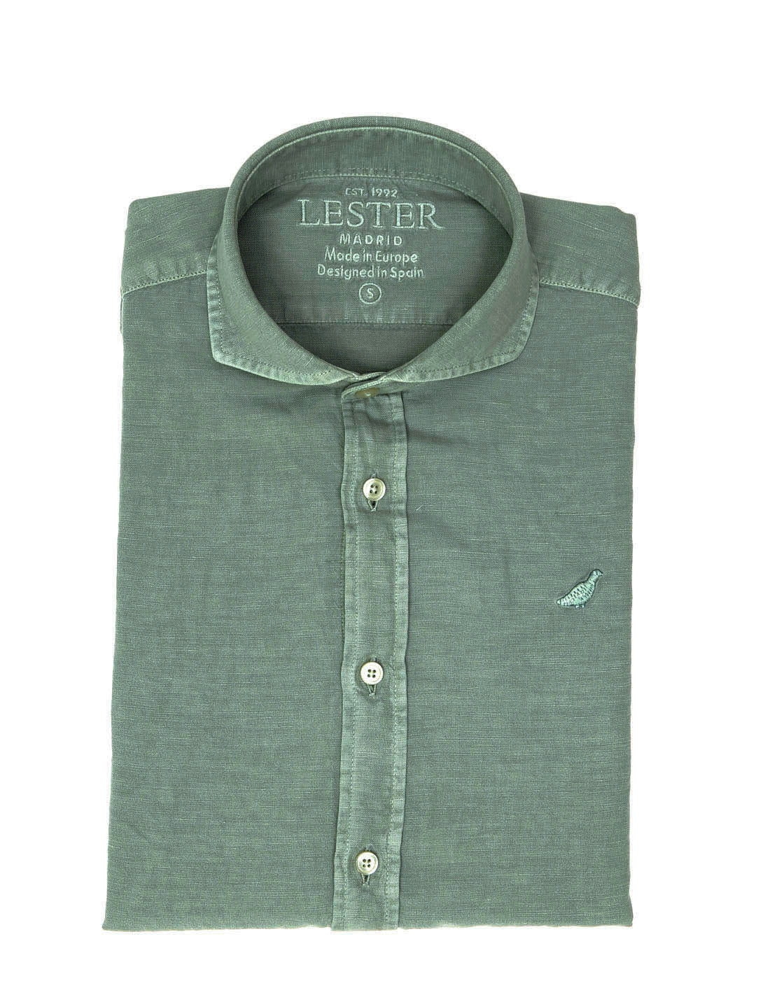 Camisa Lino Algodón Lavada Verde Oscuro (118549_1.jpg)